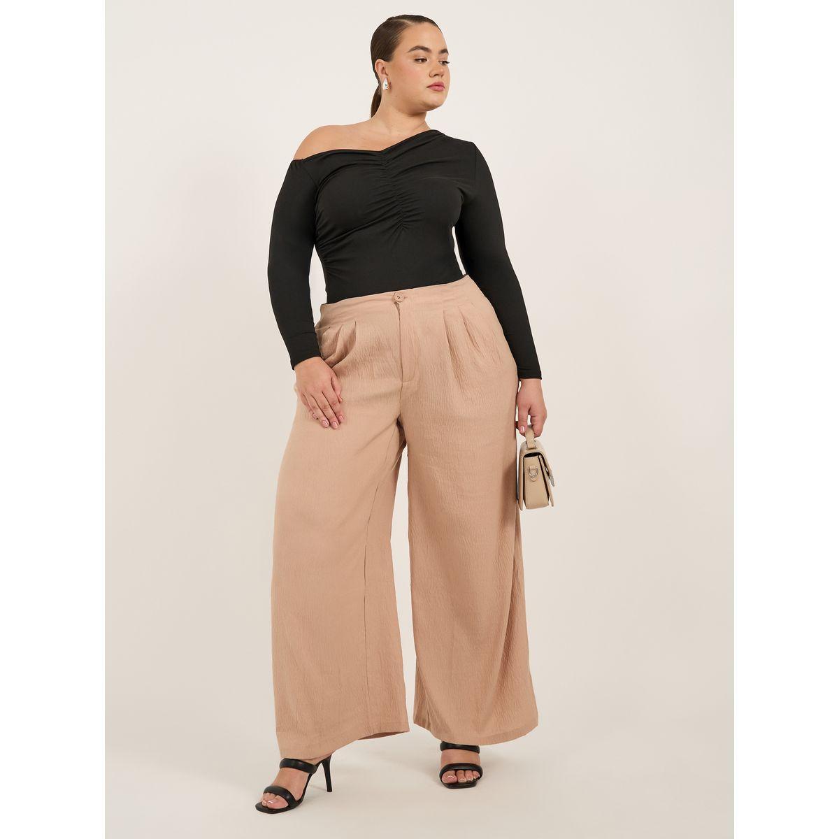 Styli Plus Size Pleated Wide Leg Pants-women-clothing-bottoms-trousers-image-1