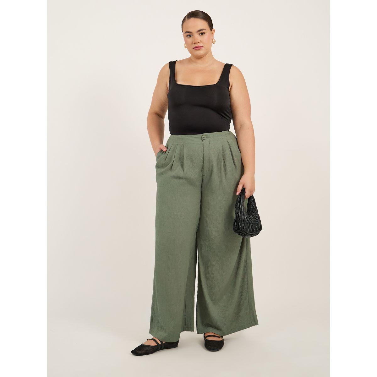 بنطال بمقاس كبير وأرجل واسعة-women-clothing-bottoms-trousers-image-1