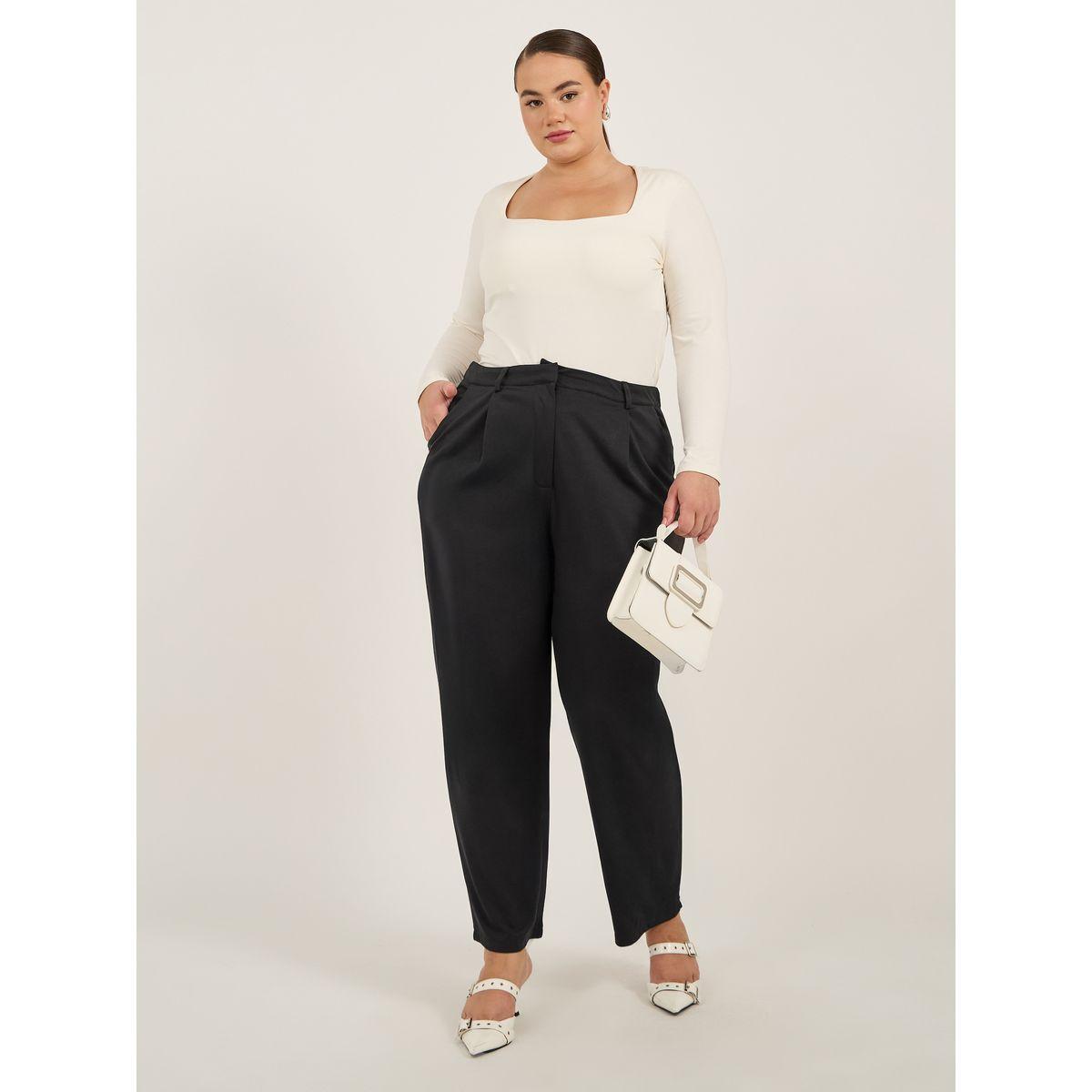 Styli Plus Size Mid Rise Tapered Fit Trousers-women-clothing-bottoms-trousers-image-1