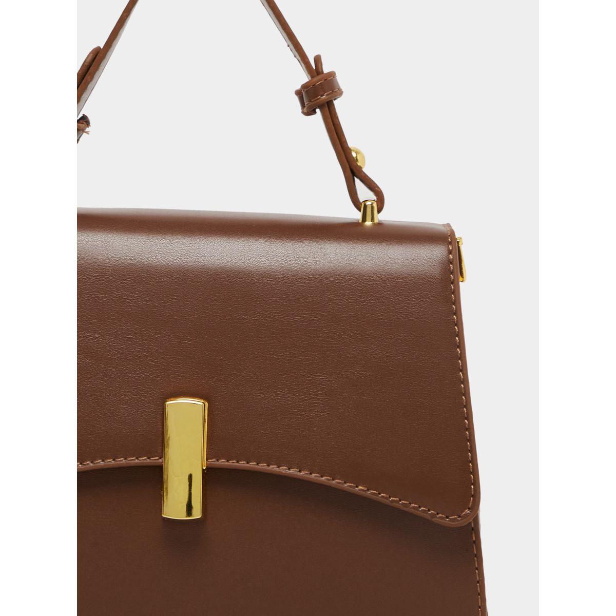Styli Solid Handbag with Top Handle and Adjustable Strap-women-bagsandwallets-handbags-image-3