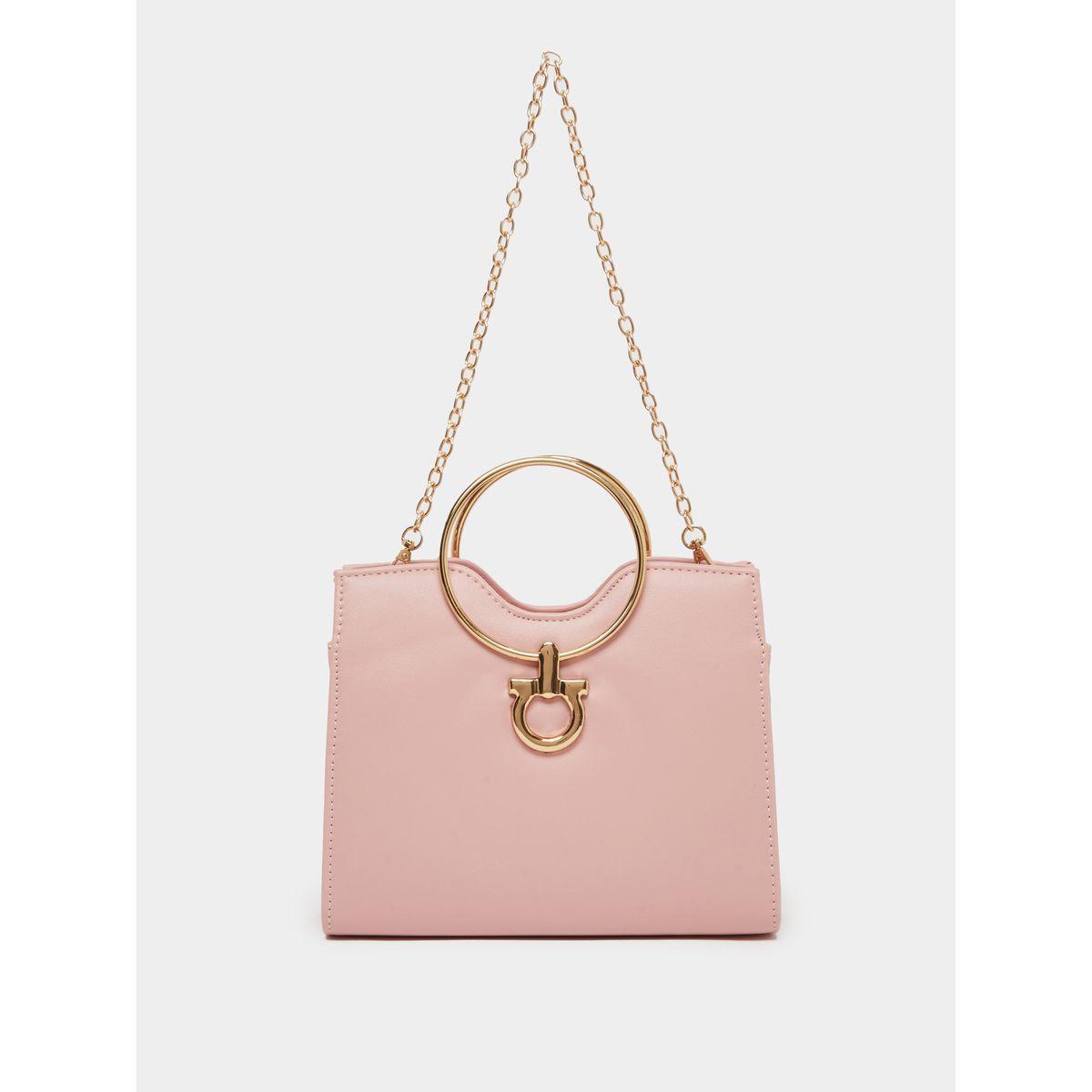 شنطة يد مزينة بحلية معدنية مع حمالة بنمط سلسلة-women-bagsandwallets-handbags-image-2