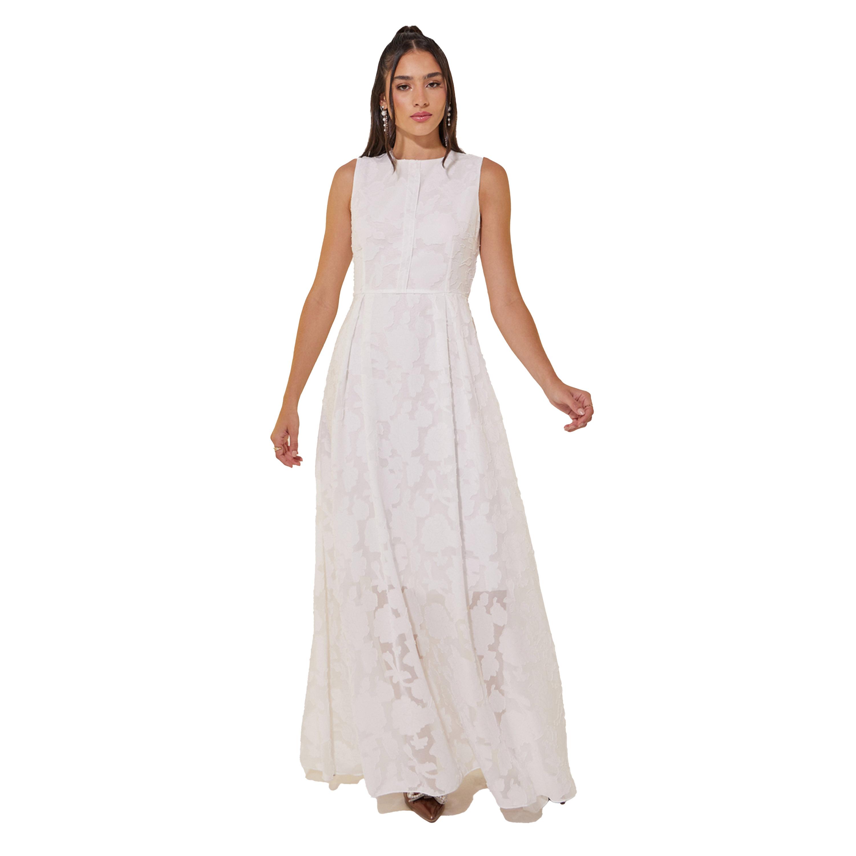 فستان طويل جاكار بلا أكمام مع كسرات-women-clothing-dresses-image-2