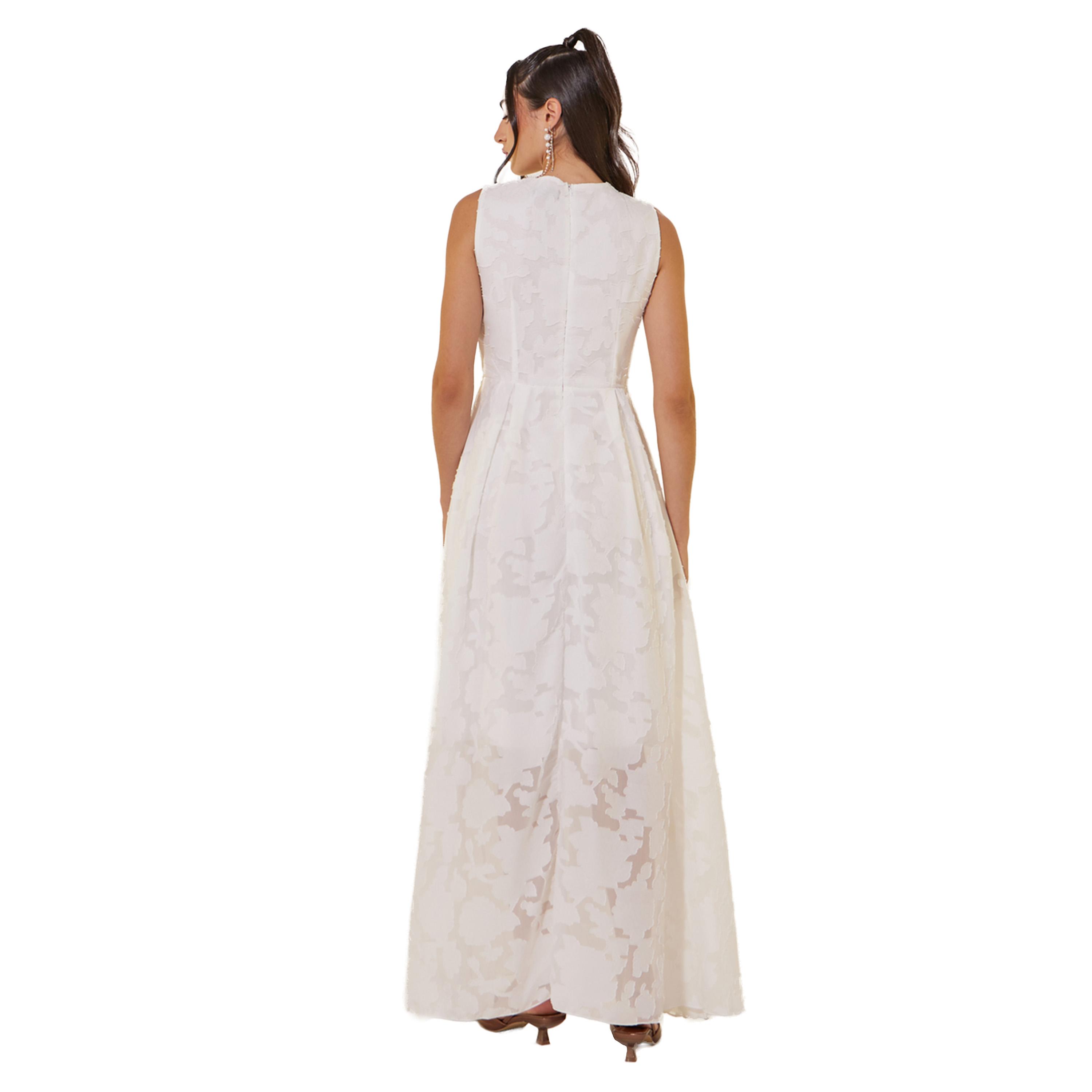 فستان طويل جاكار بلا أكمام مع كسرات-women-clothing-dresses-image-5