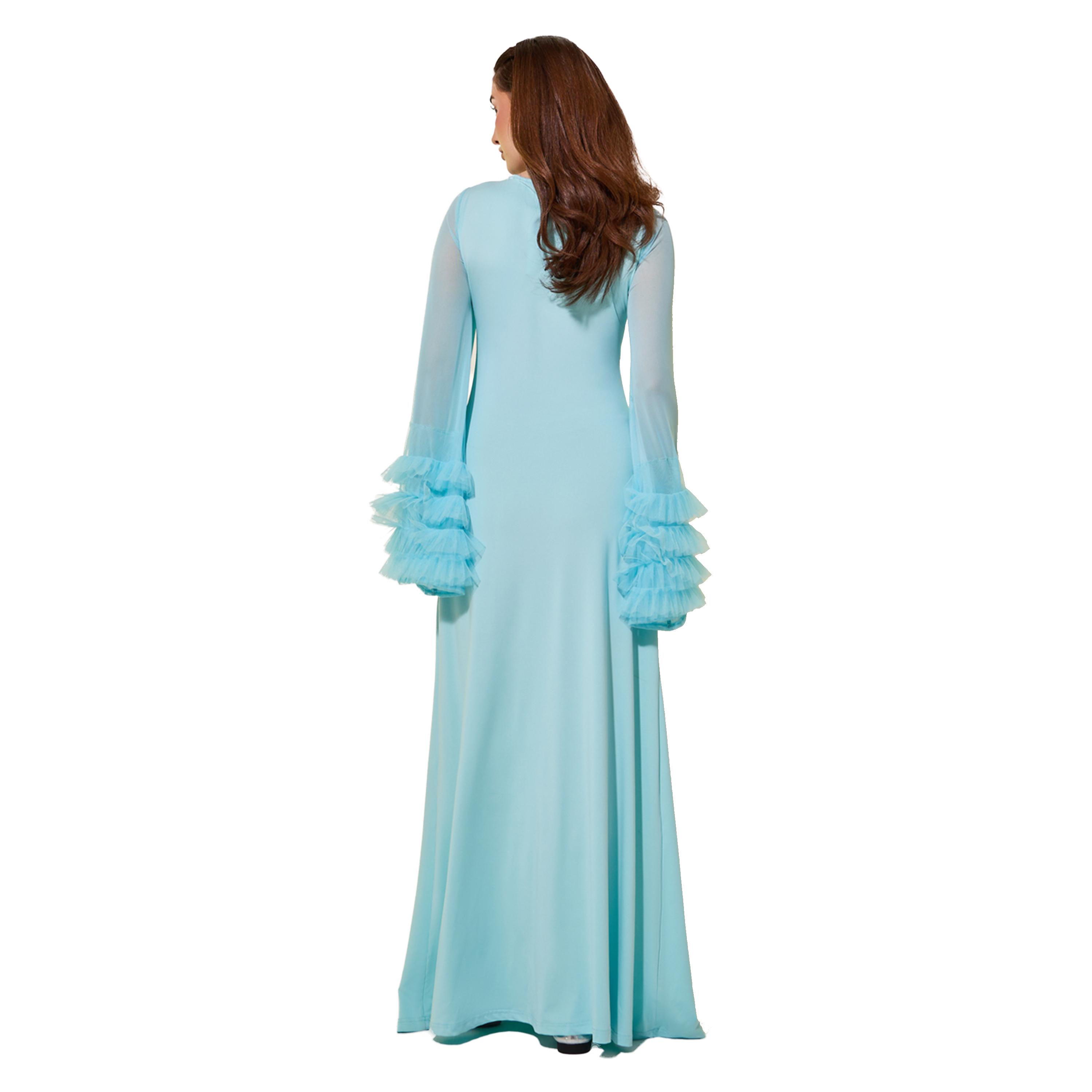 Take Two Blue Ruffled Sleeves A-Line Maxi Dress-women-clothing-dresses-image-6