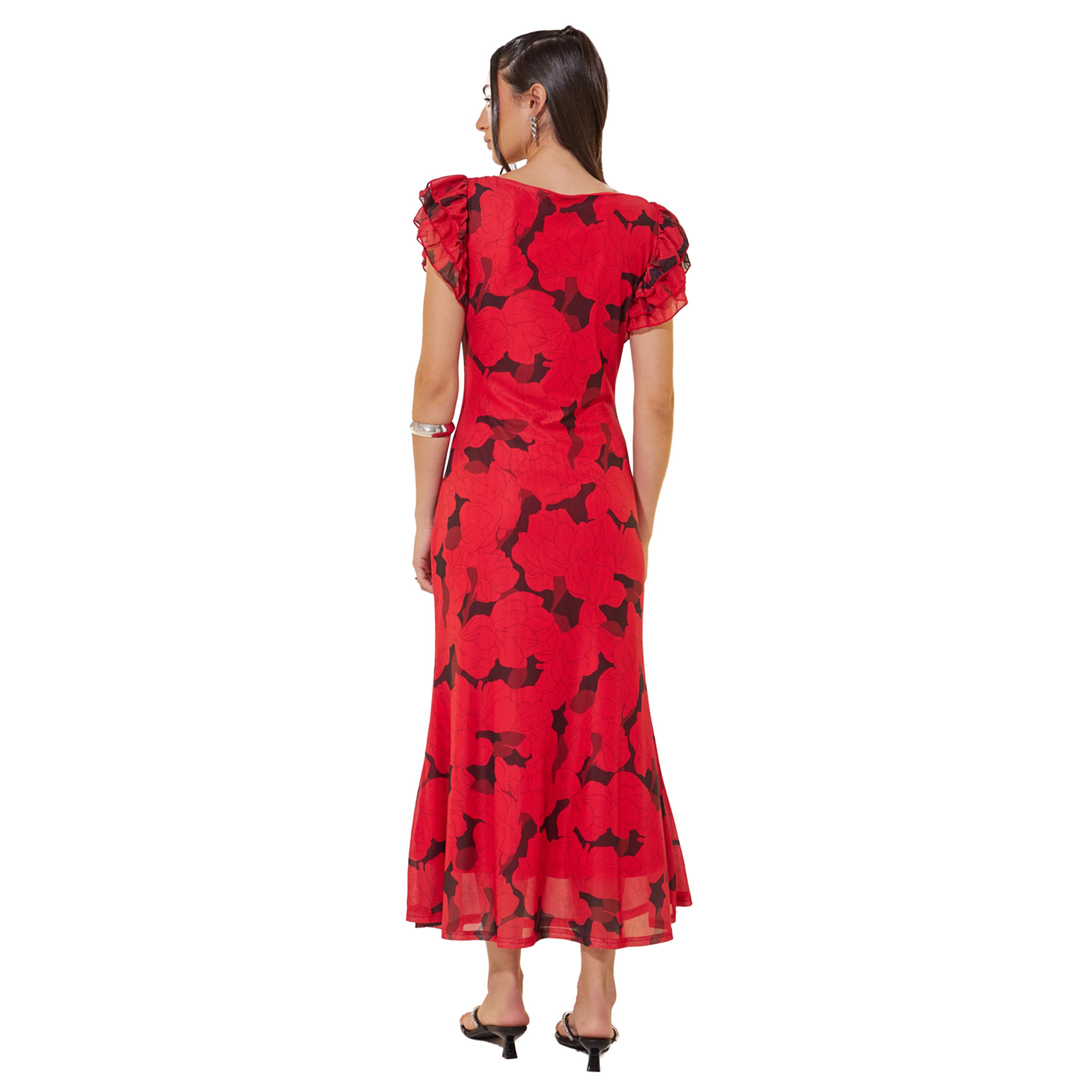 Take Two Floral Print Ruffled Sleeves A-Line Maxi Dress-women-clothing-dresses-image-5