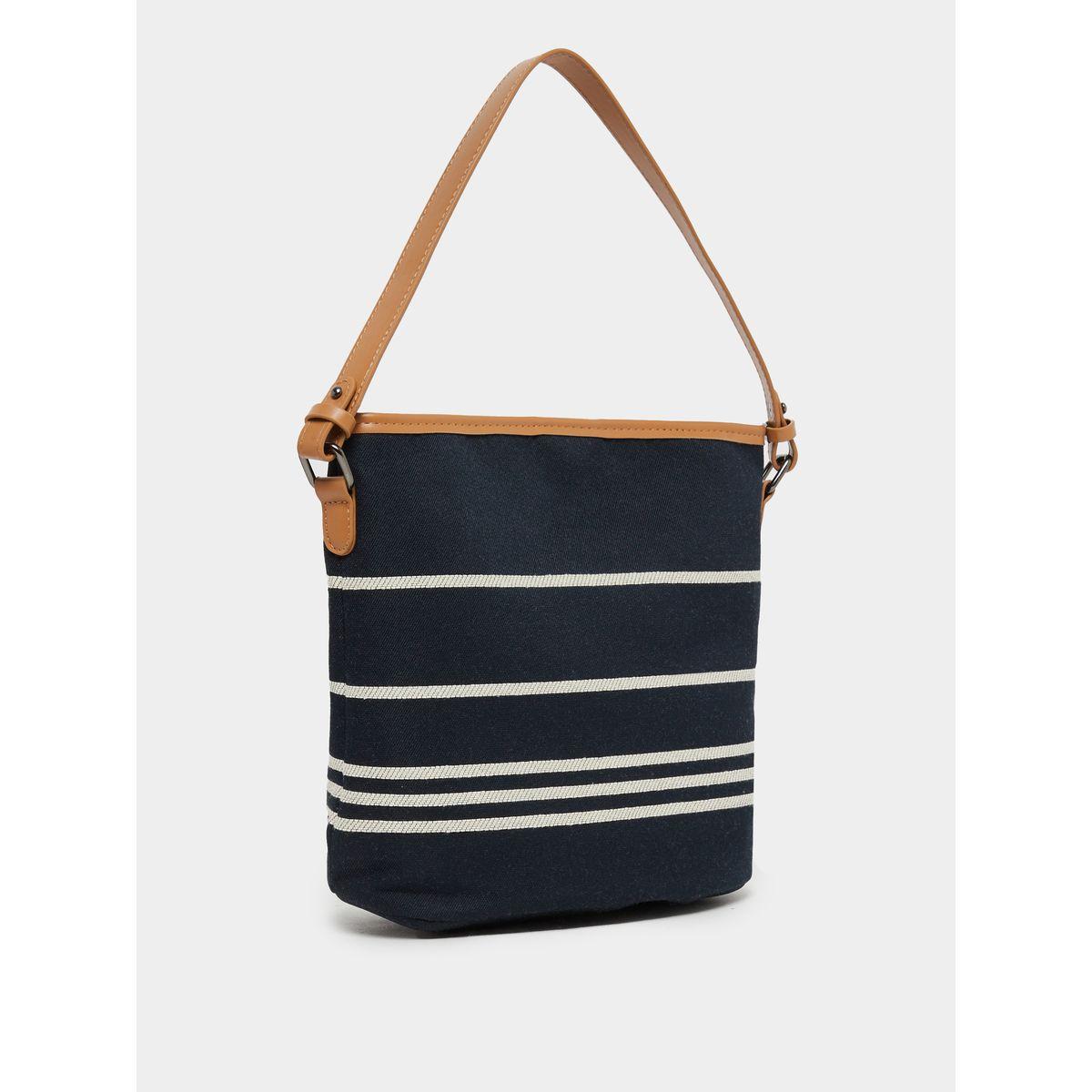 Styli Striped Snap-Button Closure Shoulder Bag-women-bagsandwallets-handbags-image-1