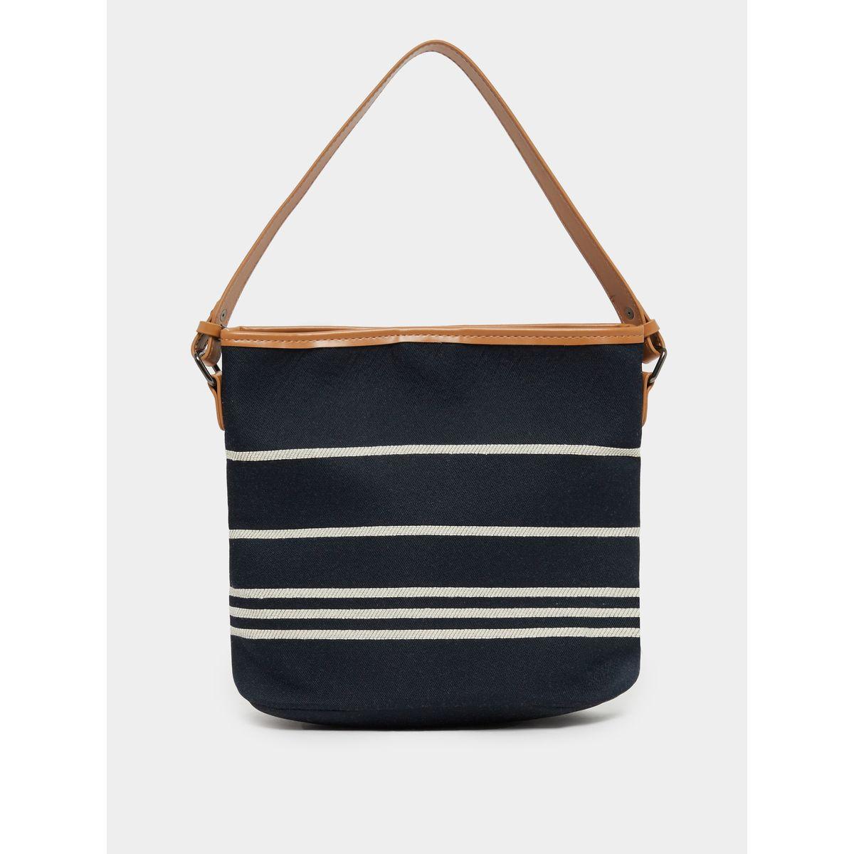 Styli Striped Snap-Button Closure Shoulder Bag-women-bagsandwallets-handbags-image-2