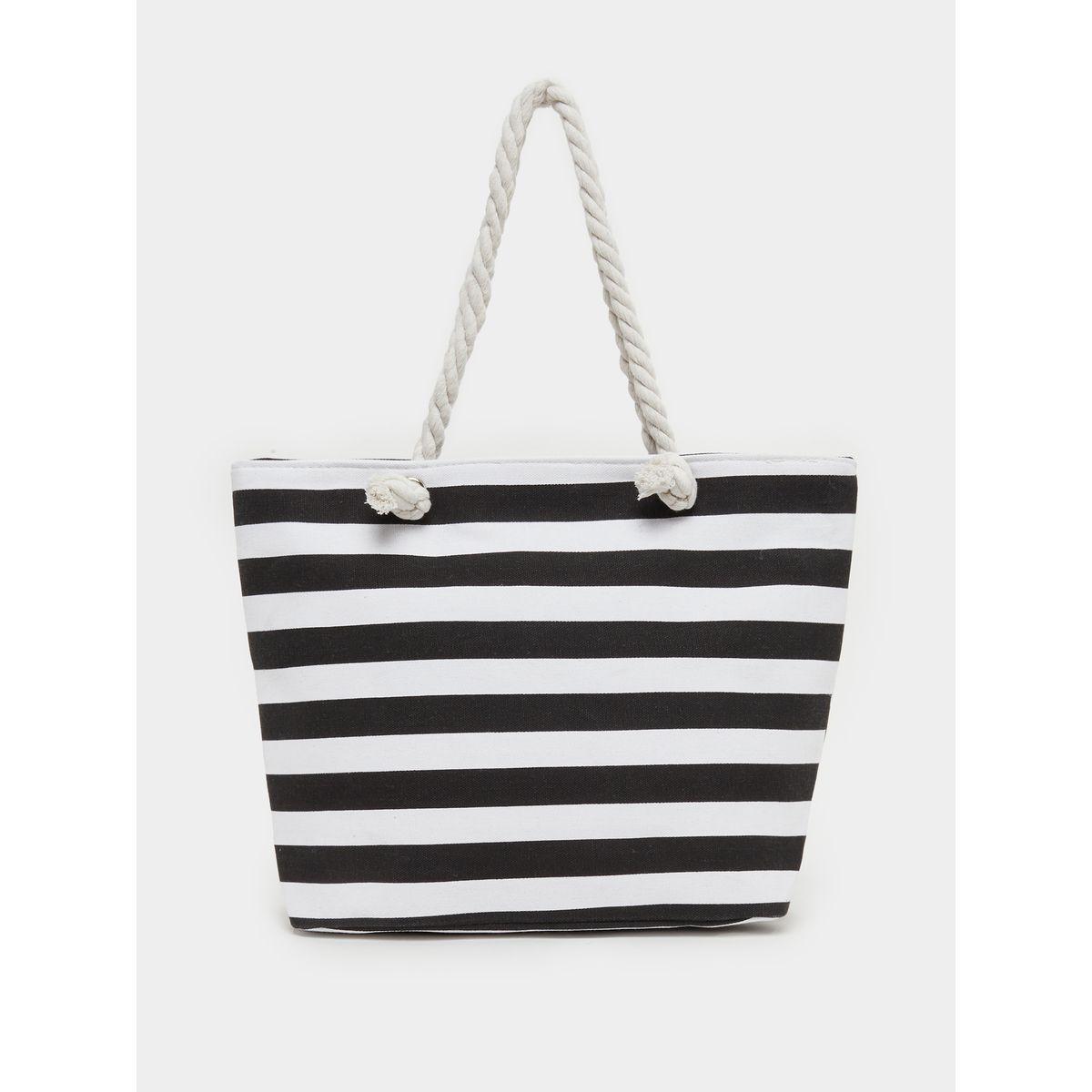Styli Black and White Striped Rope Handle Bag-women-bagsandwallets-handbags-image-2