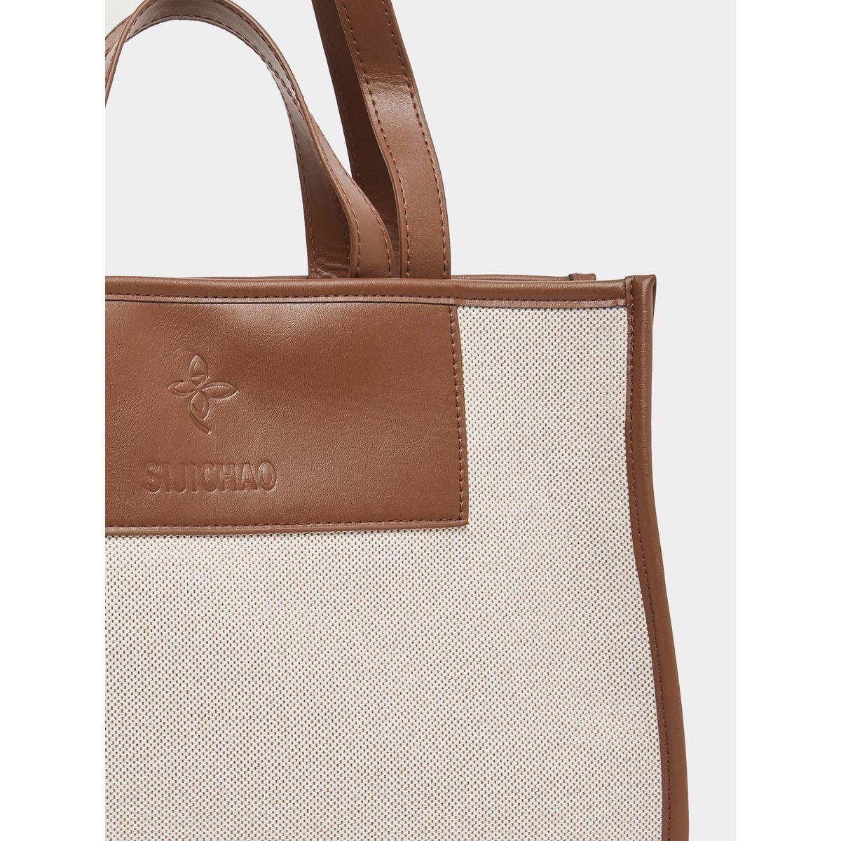 Styli Brown Two Tone Satchel Bag-women-bagsandwallets-handbags-image-3