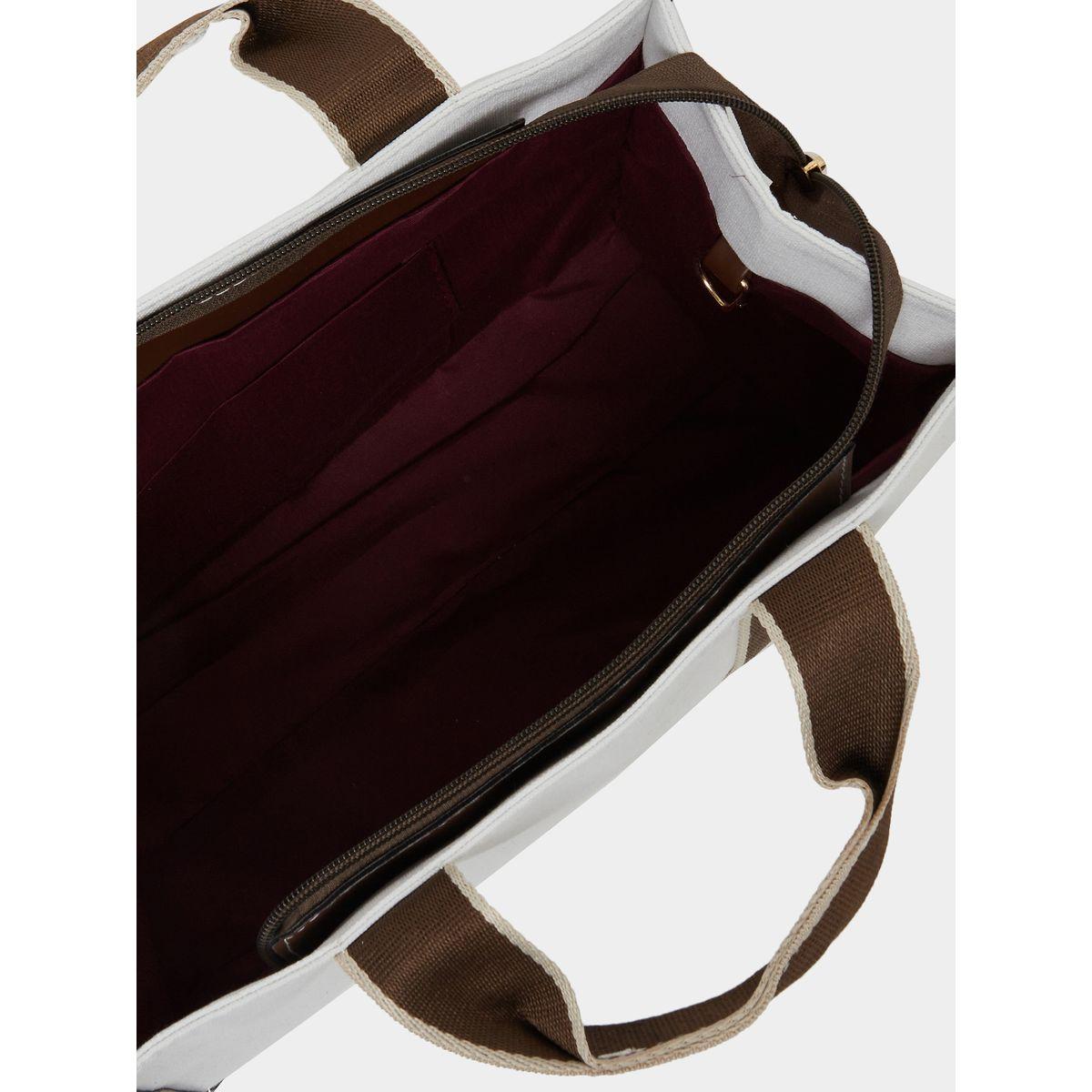 Styli Contrast Trim Double Top Handbag with Removable Shoulder Strap-women-bagsandwallets-handbags-image-4