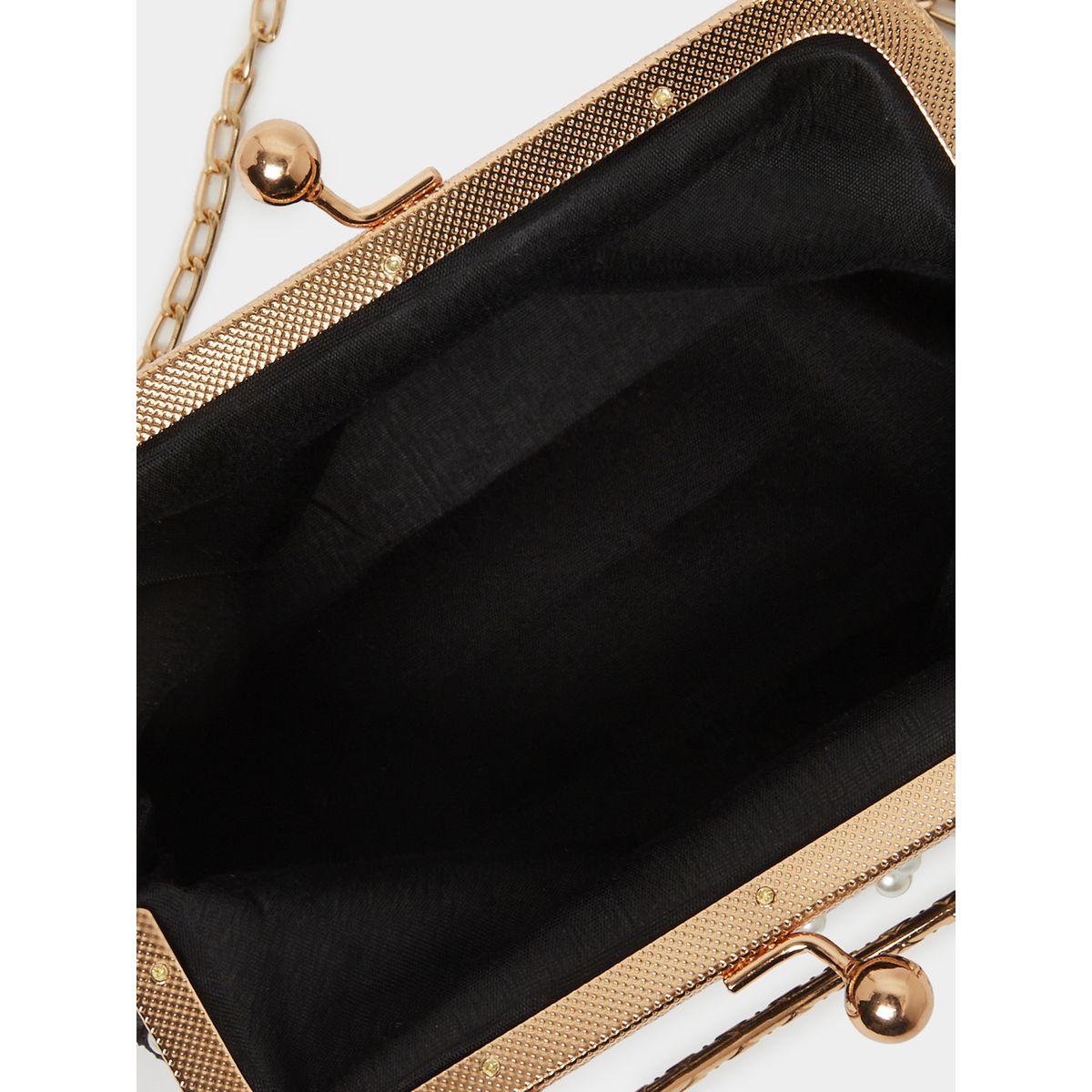Styli Black Pearl Embellished Clutch-women-bagsandwallets-handbags-image-6