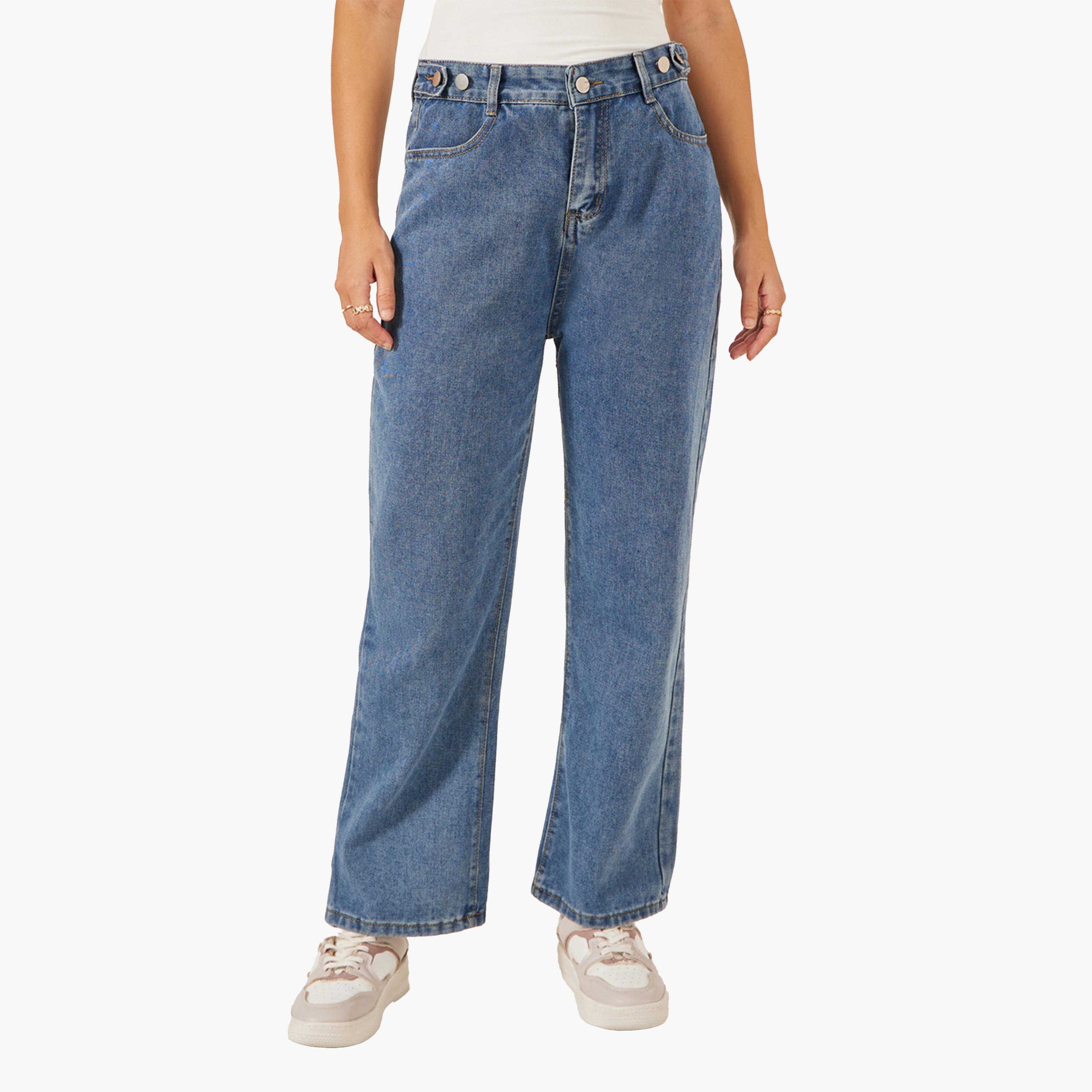 Styli Mid Rise Wide Leg Faded Jeans-women-clothing-bottoms-jeans-image-1