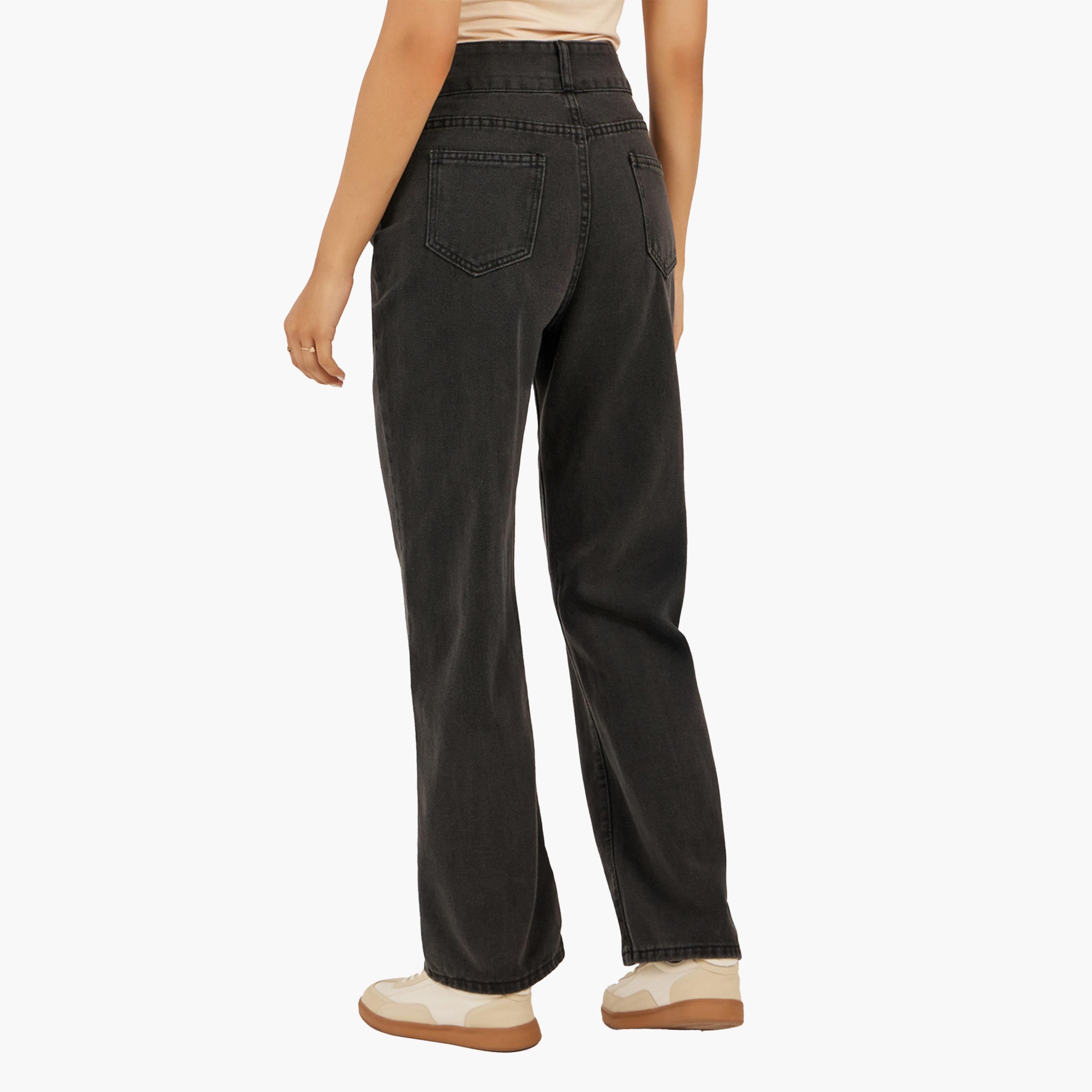 Styli Mid Rise Plain Wide Leg Jeans-women-clothing-bottoms-jeans-image-4