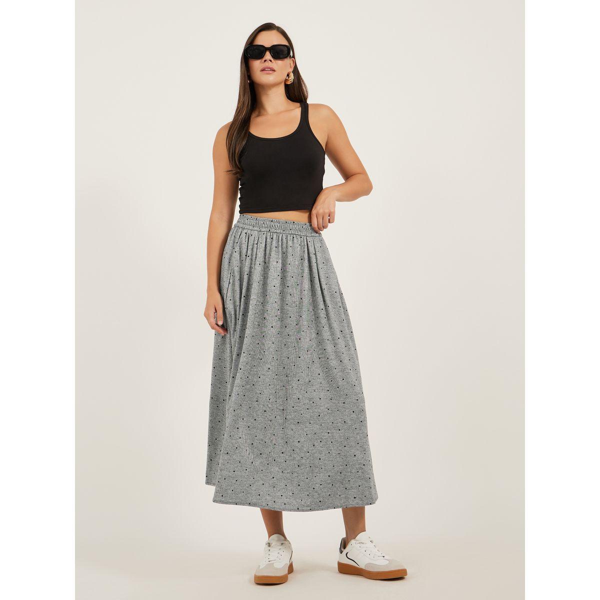 تنورة ميدي بكسرات وحافة واسعة-women-clothing-bottoms-skirts-image-1