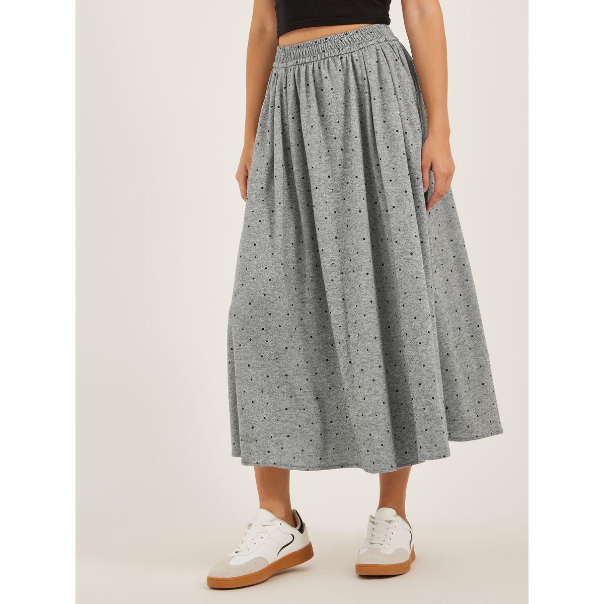 تنورة ميدي بكسرات وحافة واسعة-women-clothing-bottoms-skirts-image-2