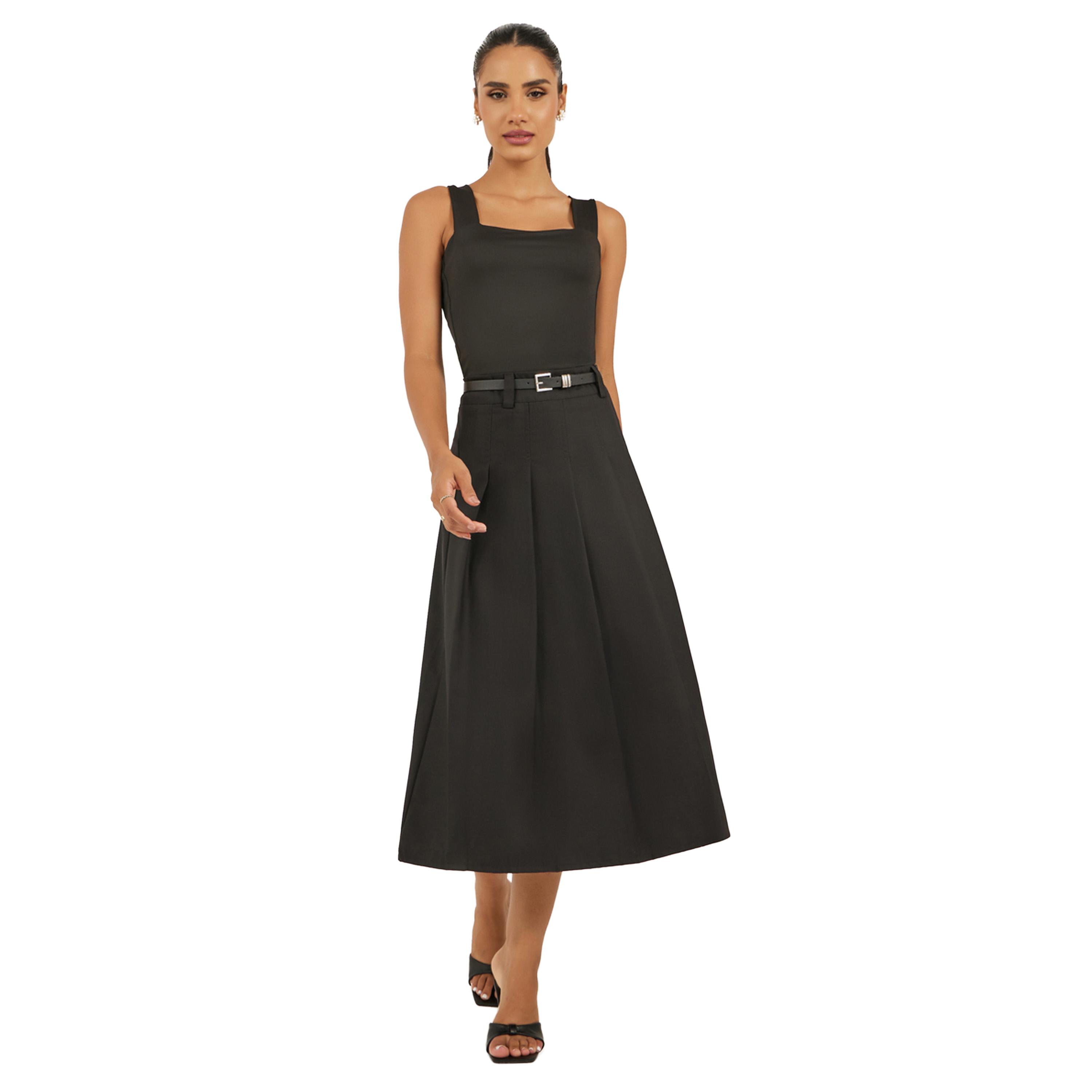 Styli Pleated A-Line Midi Skirt-women-clothing-bottoms-skirts-image-1
