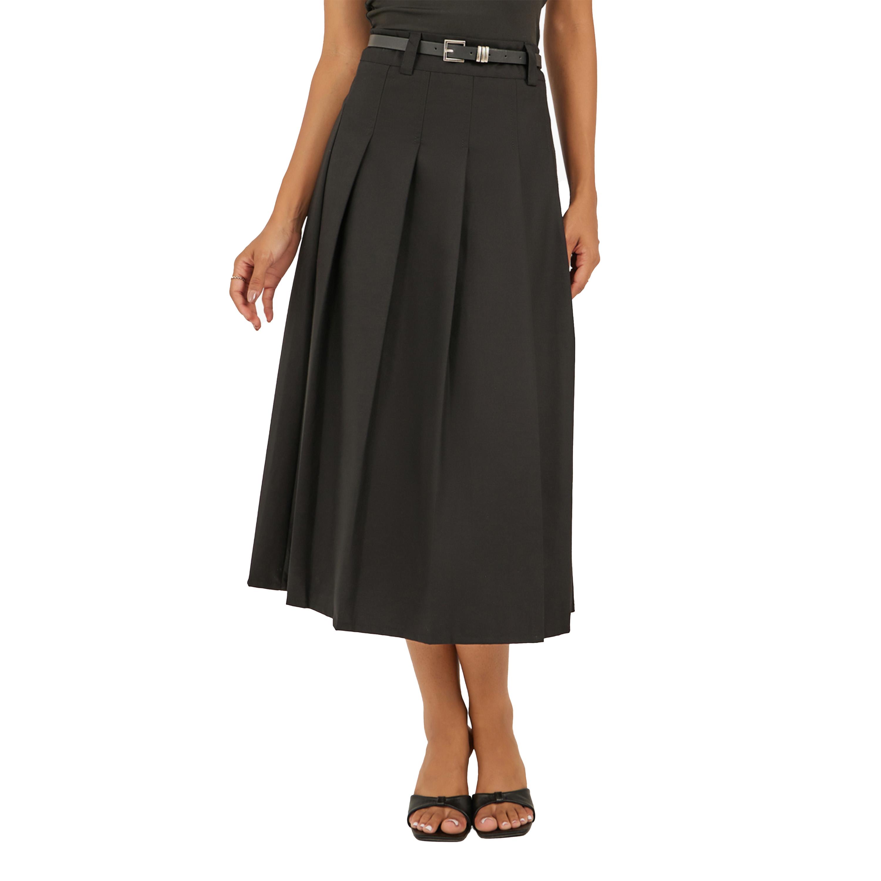 Styli Pleated A-Line Midi Skirt-women-clothing-bottoms-skirts-image-2