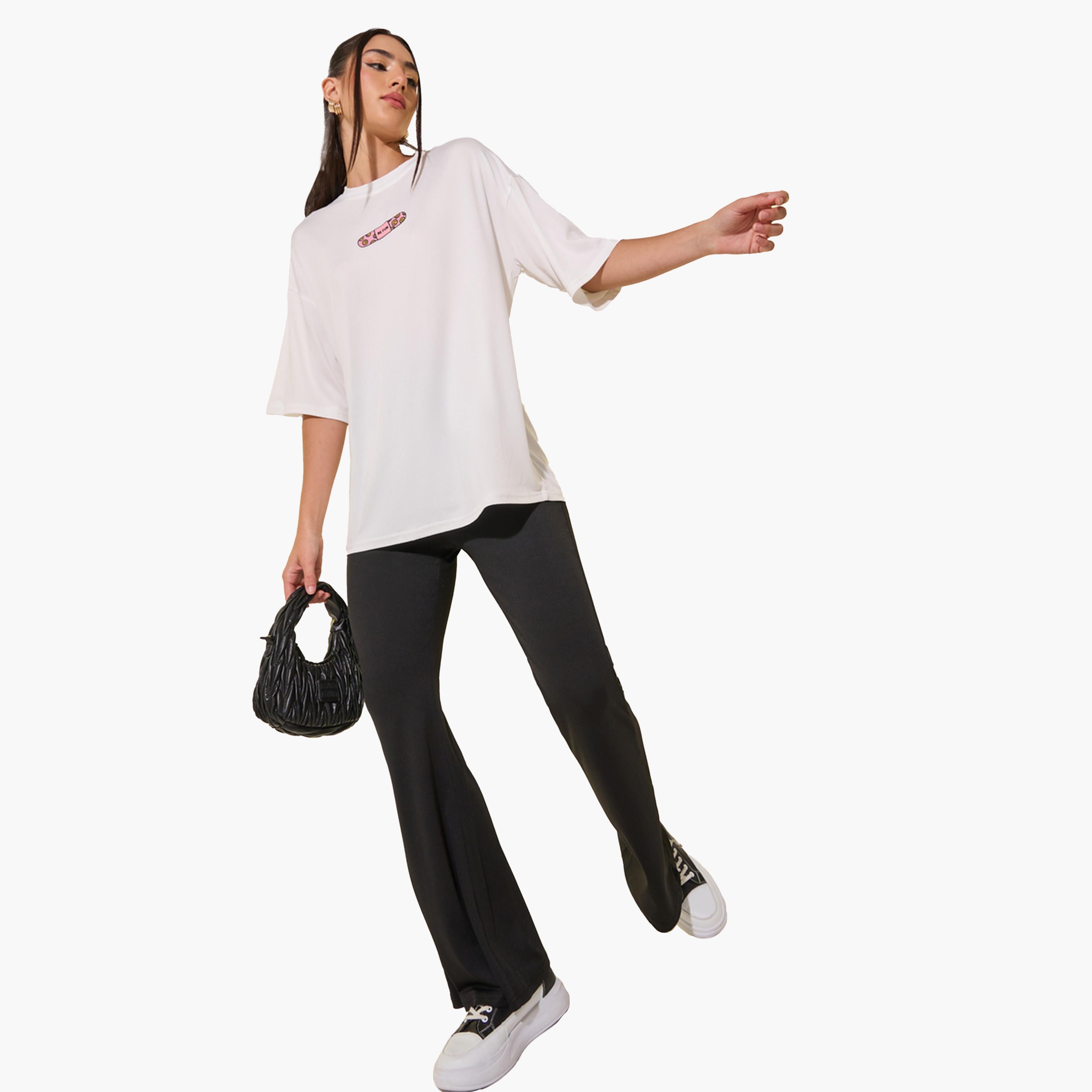 Take Two White T-Shirt and Black Leggings Co-Ords-women-clothing-coordsets-image-3