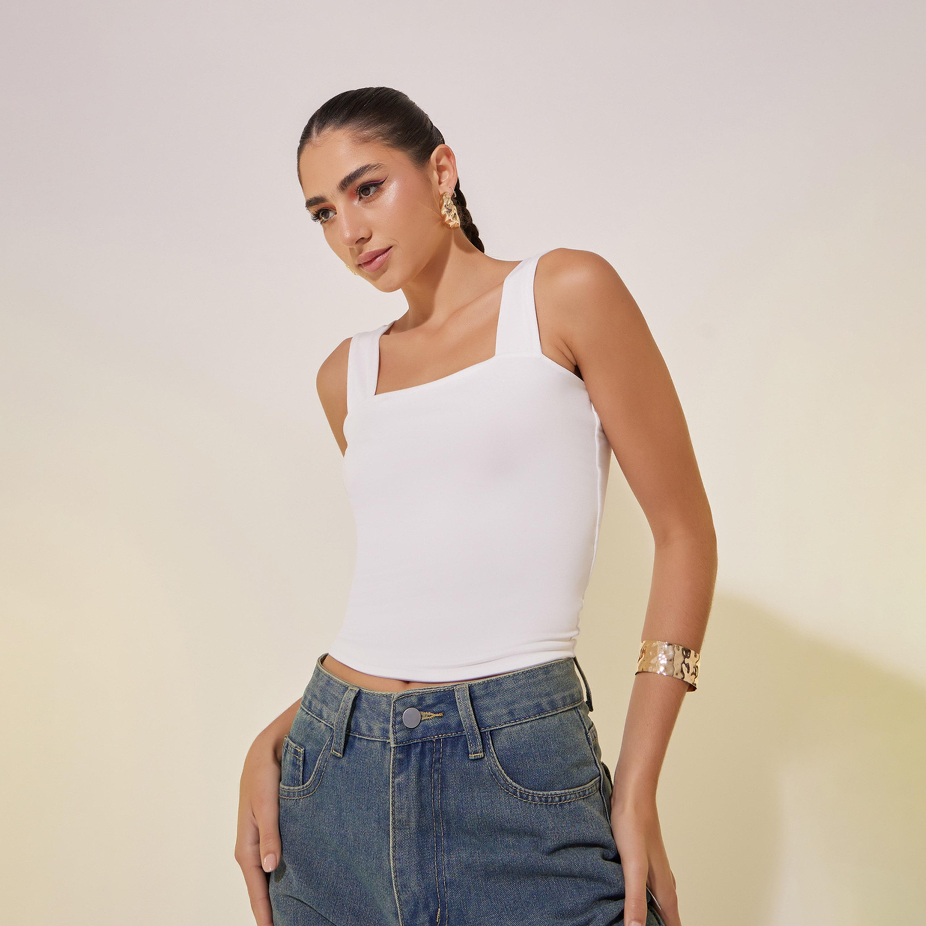 Take Two Solid Square Neck Cami Top-women-clothing-tshirts-image-3