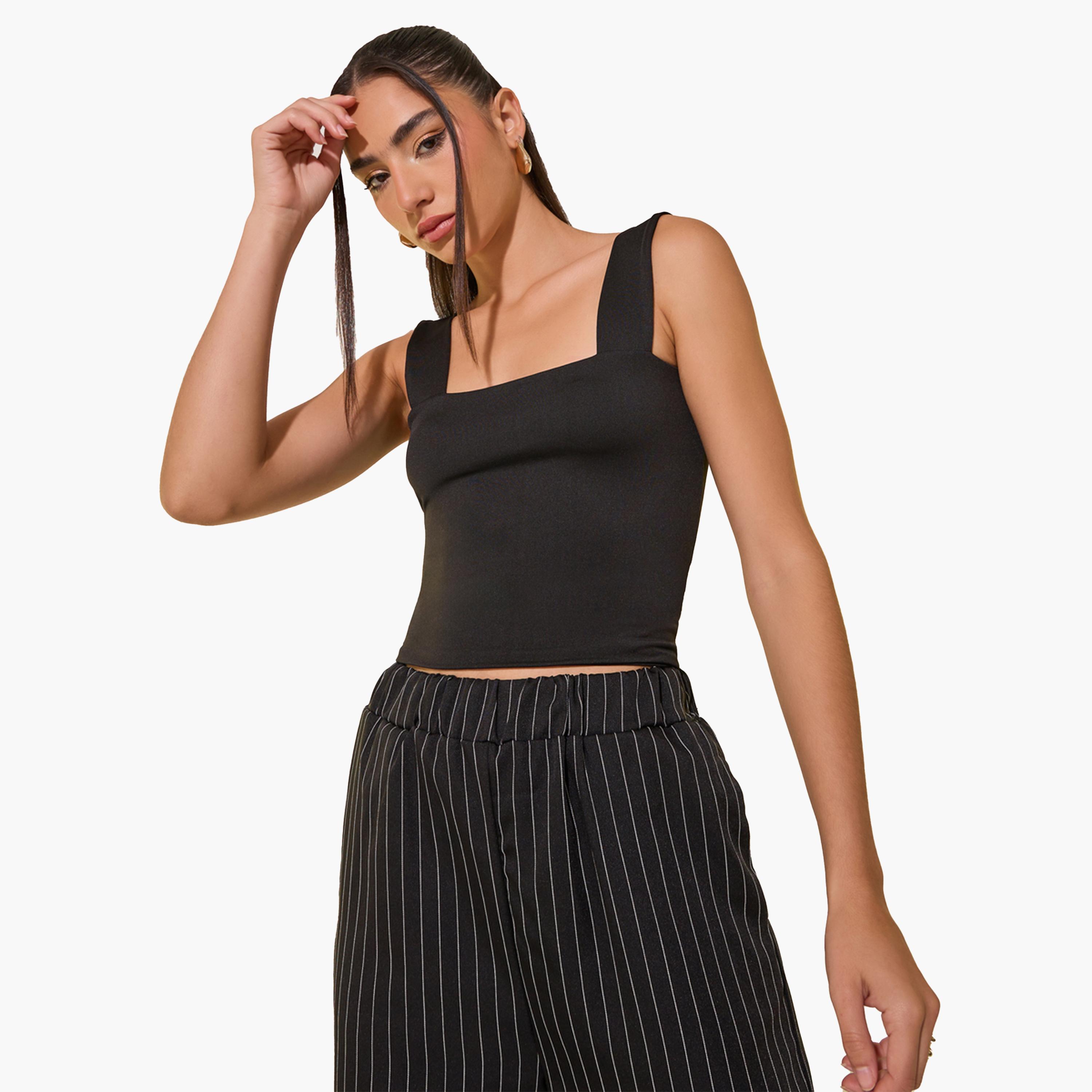 Take Two Solid Square Nek Cami-women-clothing-tshirts-image-1