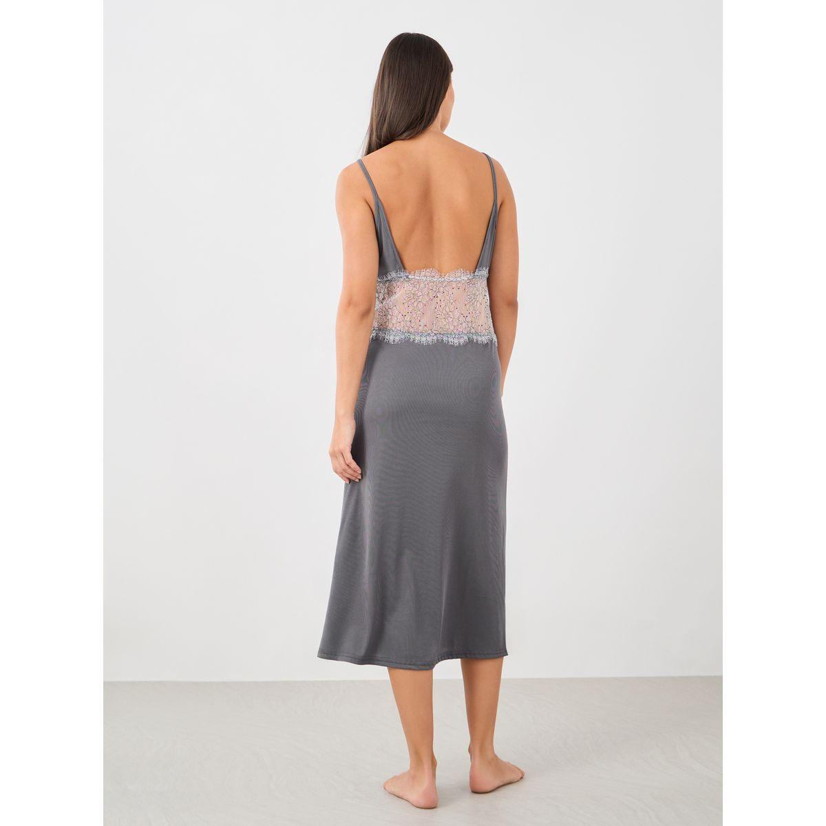 Styli Ribbed Lace Detail Low Back Slip Dress-women-clothing-nightwear-nighties-image-4