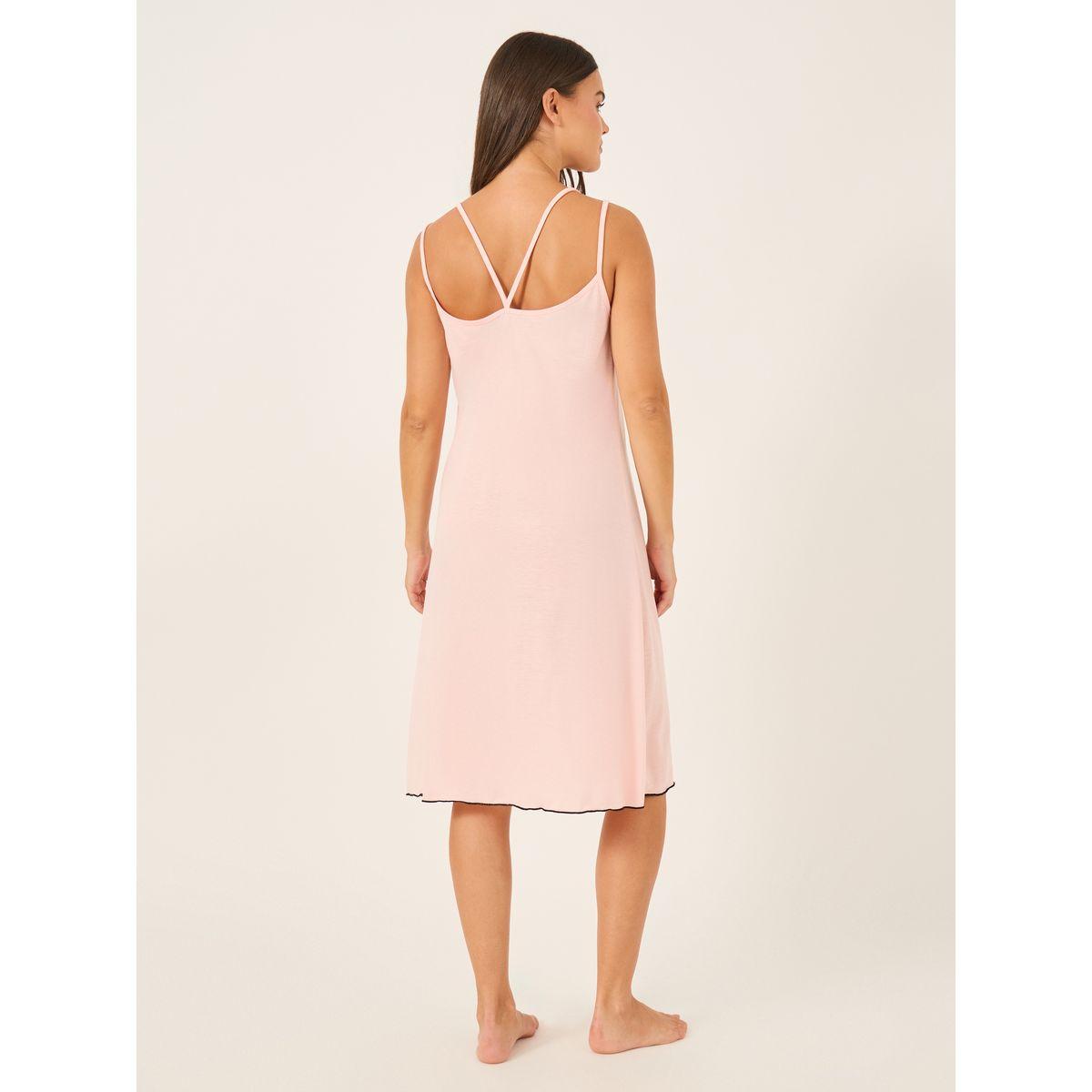 Styli Contrast Lettuce-Edge Hem Cross Back Strap Slip Dress-women-clothing-nightwear-nighties-image-4
