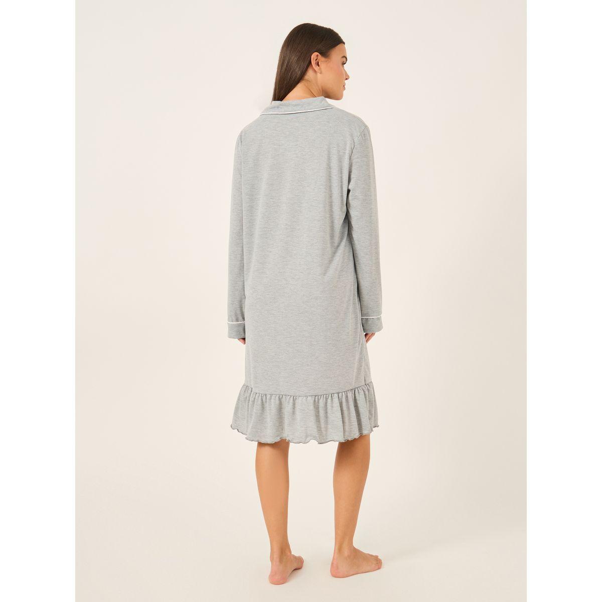 قميص نوم بتداخلات محزوزة وحافة بتفاصيل كشكش-women-clothing-nightwear-nighties-image-4