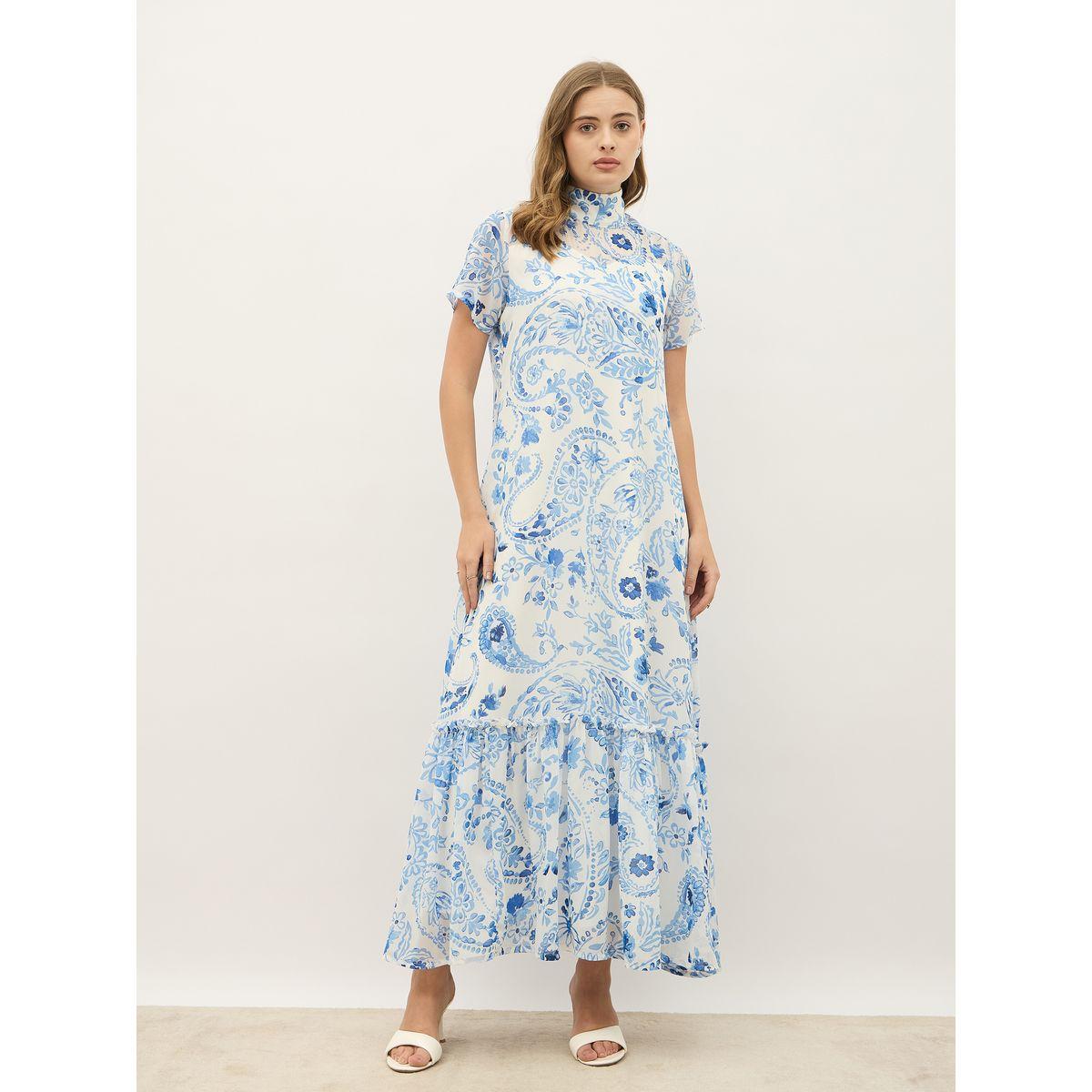 Styli All-Over Print High Neck A-Line Maxi Dress-women-clothing-dresses-image-2