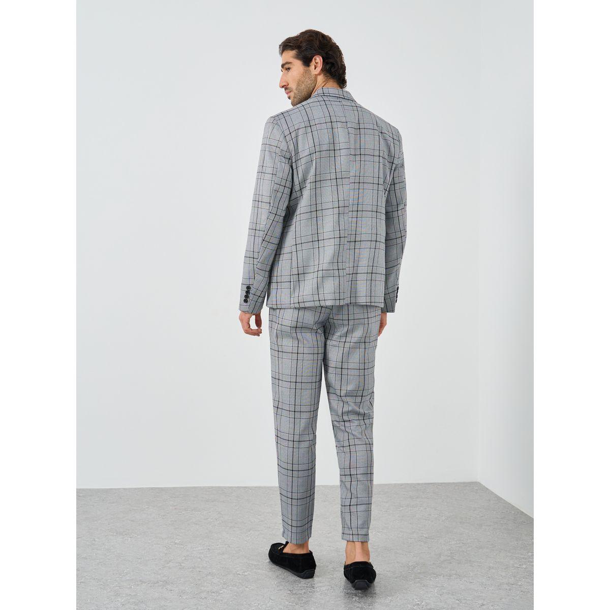 بدلة كاروهات بصفين أزرار مع بنطال-men-clothing-coordsets-image-5