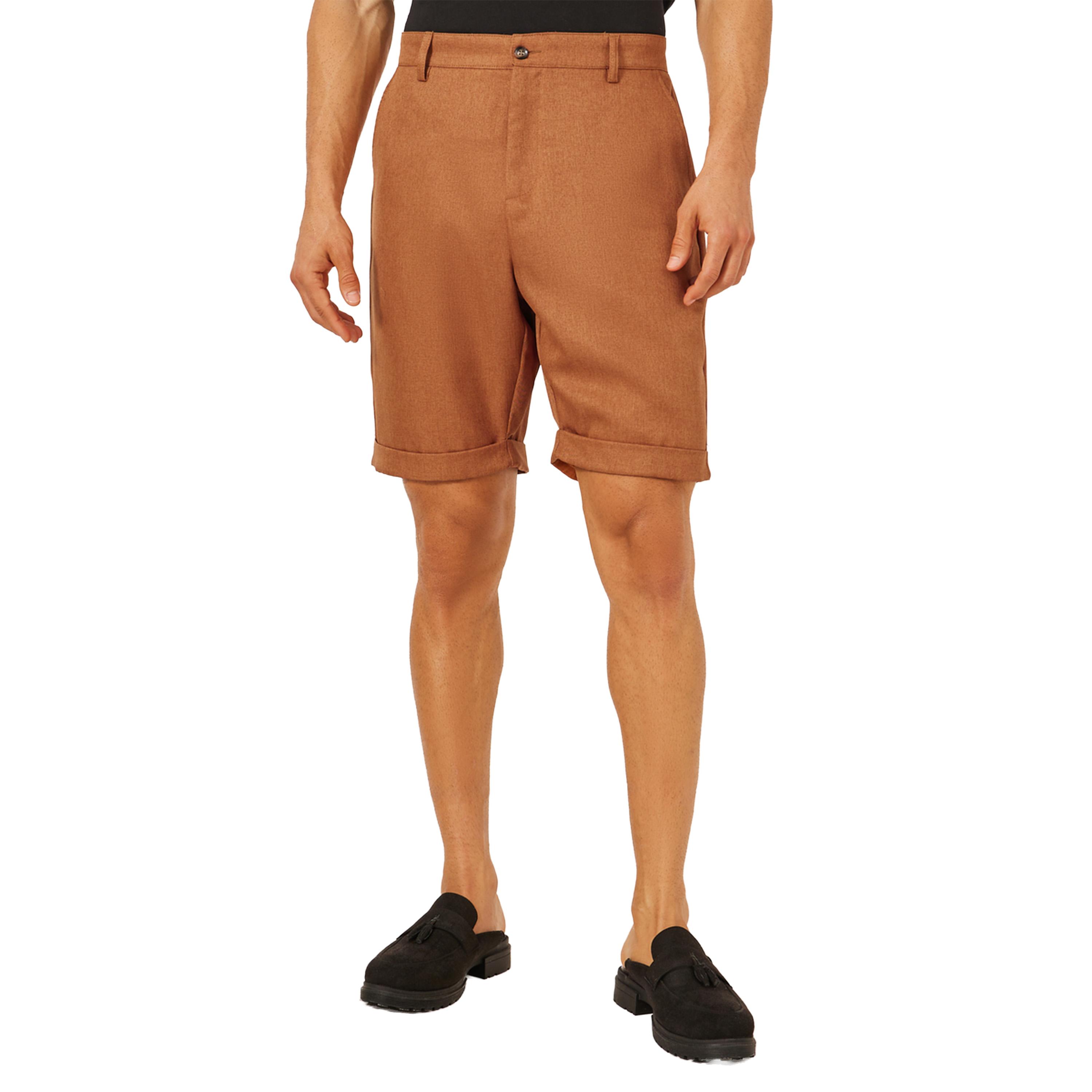 ستايلي -  شورت برمودا سادة بحافة مطوية-men-clothing-bottoms-shorts-image-4