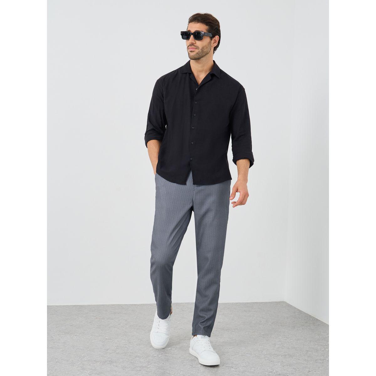 Styli Checked Slant Pocket Suit Pants-men-clothing-bottoms-trousersandchinos-trousers-image-2