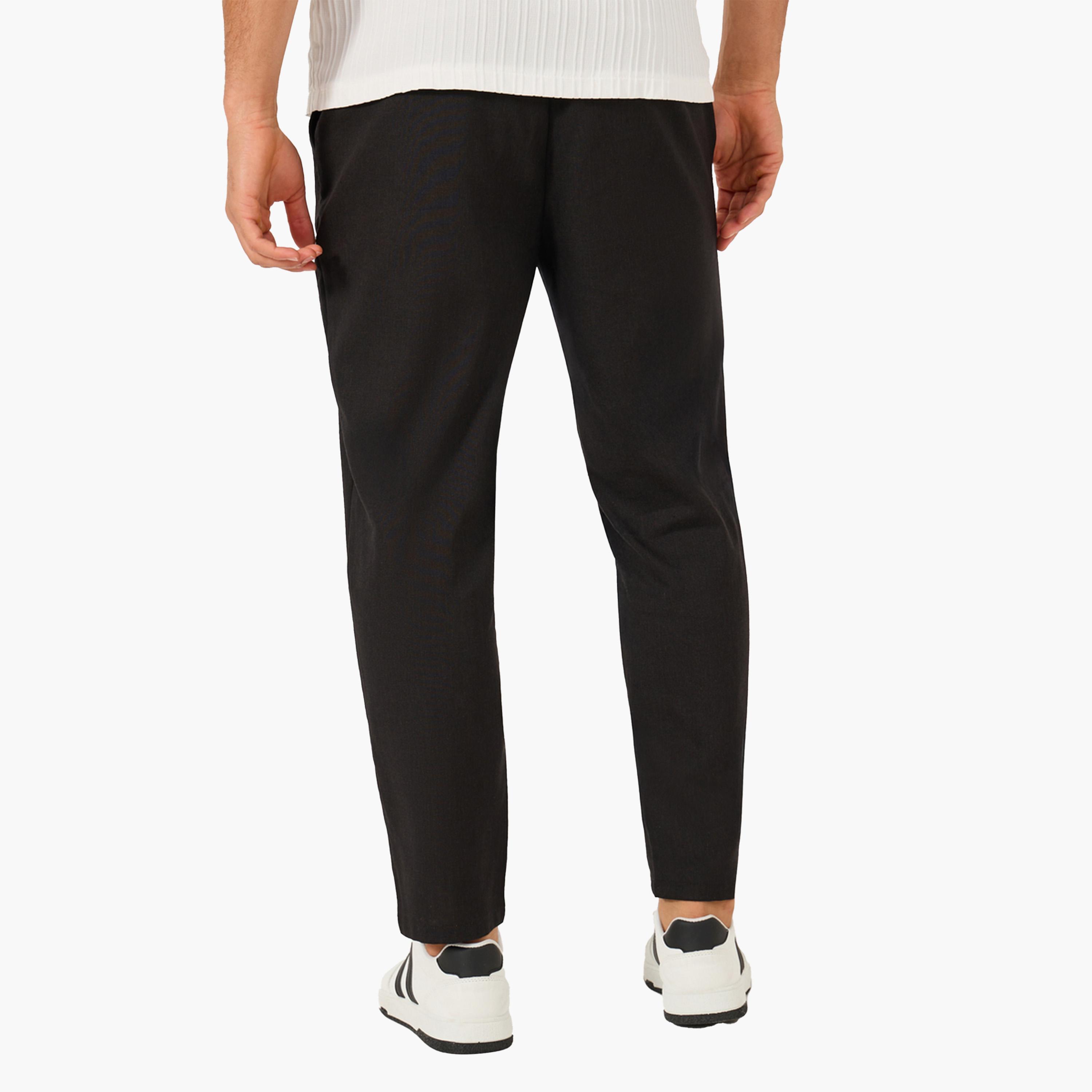 Styli Solid Flat Front Relaxed Fit Pants-men-clothing-bottoms-trousersandchinos-trousers-image-4
