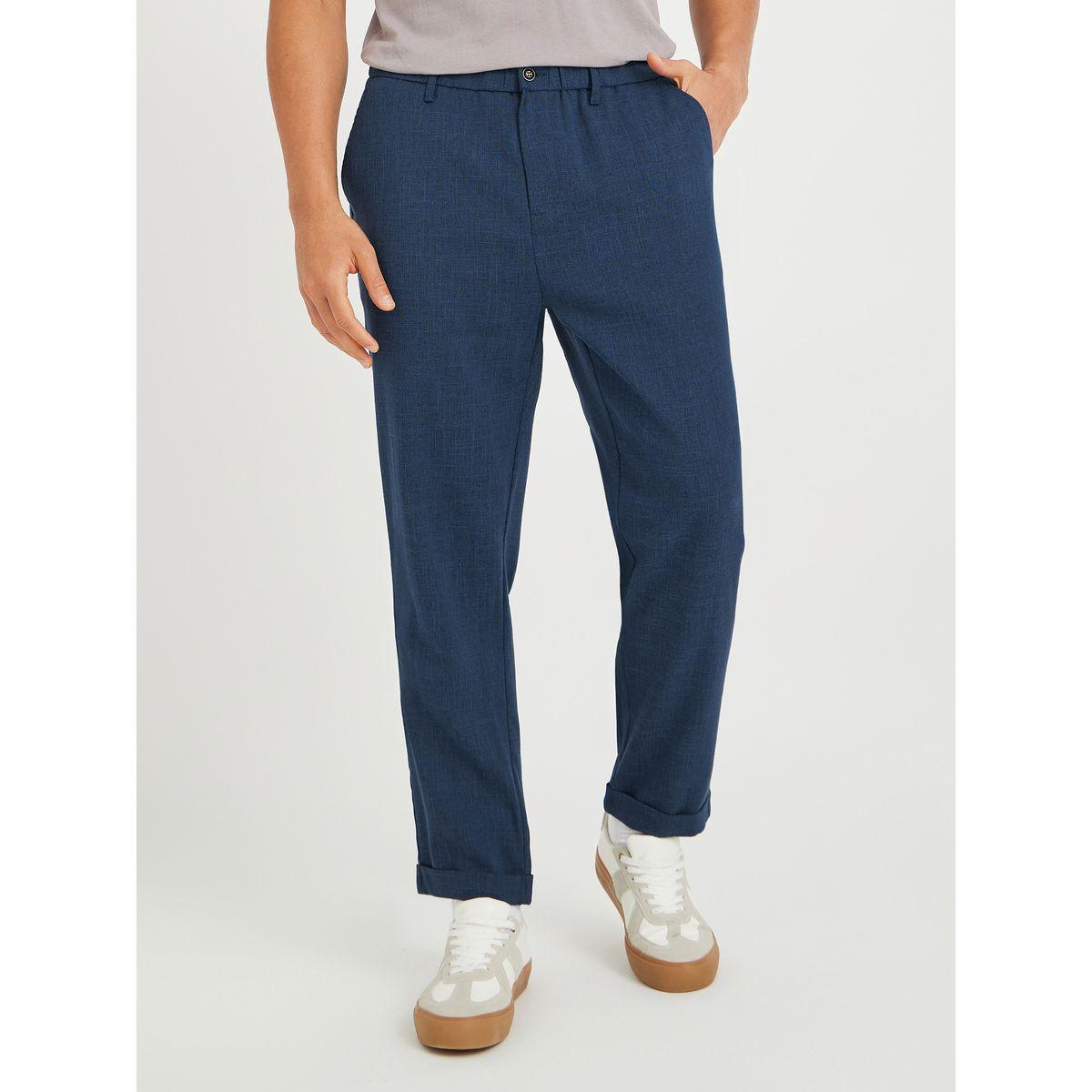 Styli Solid Relaxed Fit Chino Pants with Pockets-men-clothing-bottoms-trousersandchinos-trousers-image-1