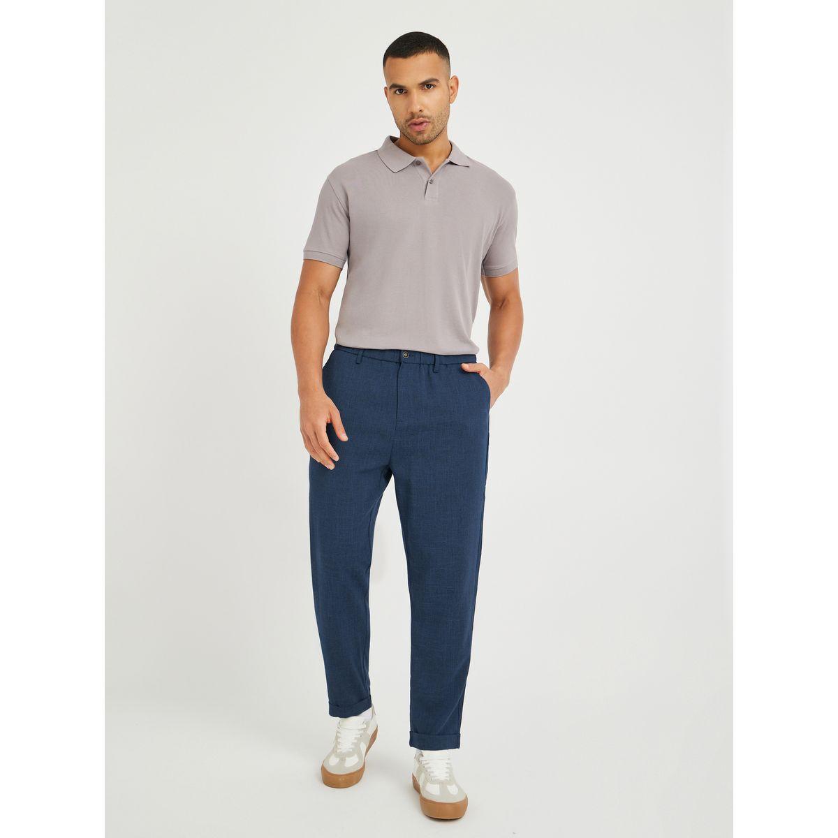 Styli Solid Relaxed Fit Chino Pants with Pockets-men-clothing-bottoms-trousersandchinos-trousers-image-2
