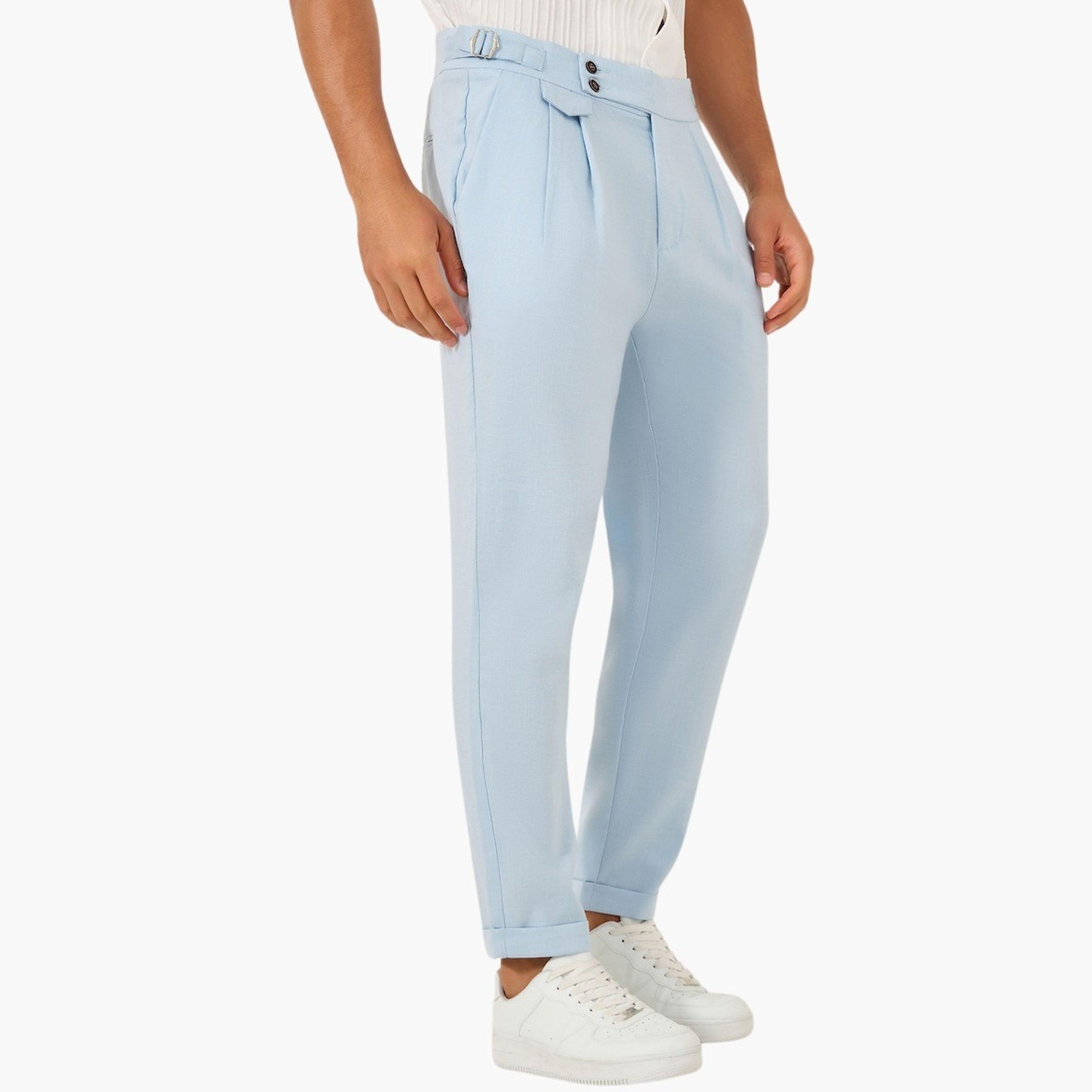 Styli Solid Pleated Relaxed Fit Pants-men-clothing-bottoms-trousersandchinos-trousers-image-1