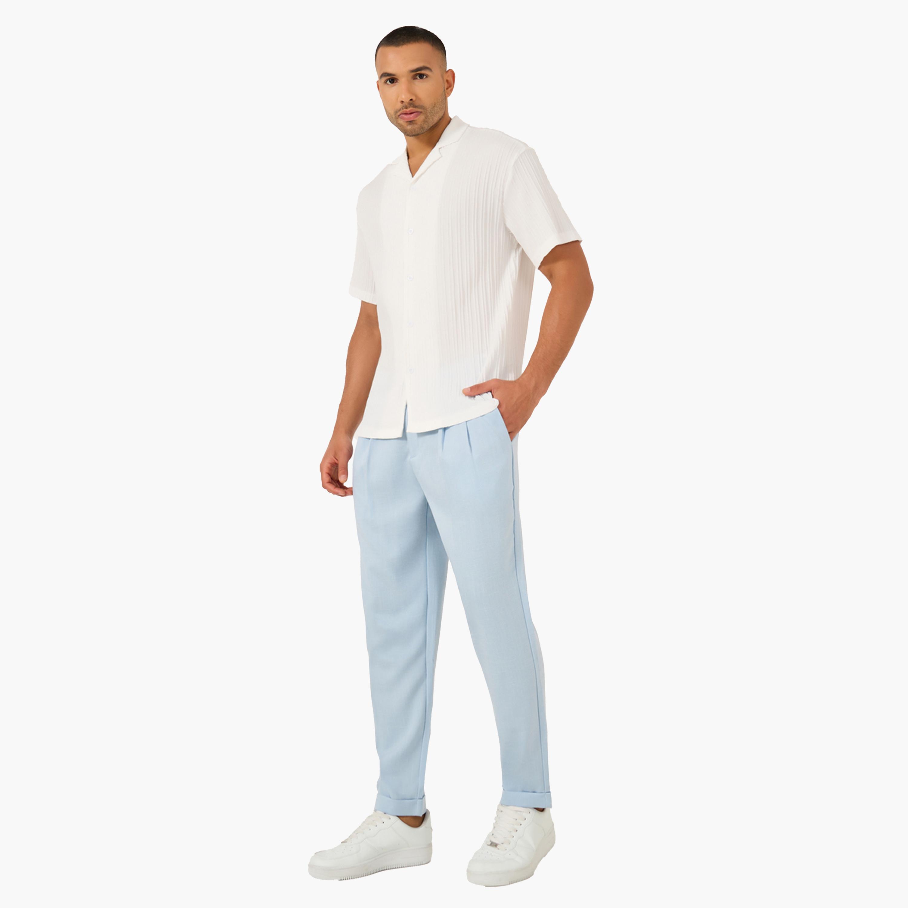 Styli Solid Pleated Relaxed Fit Pants-men-clothing-bottoms-trousersandchinos-trousers-image-2