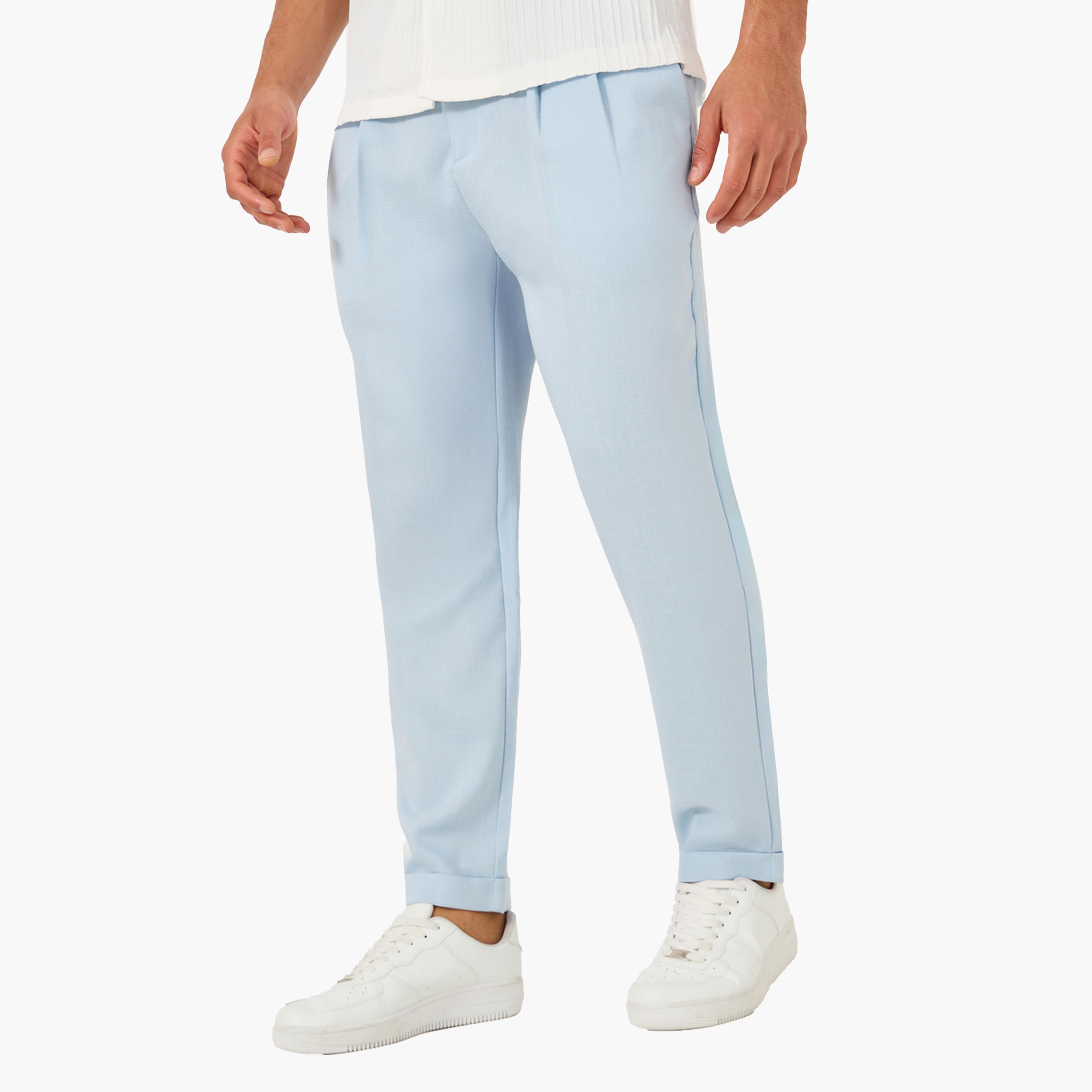Styli Solid Pleated Relaxed Fit Pants-men-clothing-bottoms-trousersandchinos-trousers-image-3
