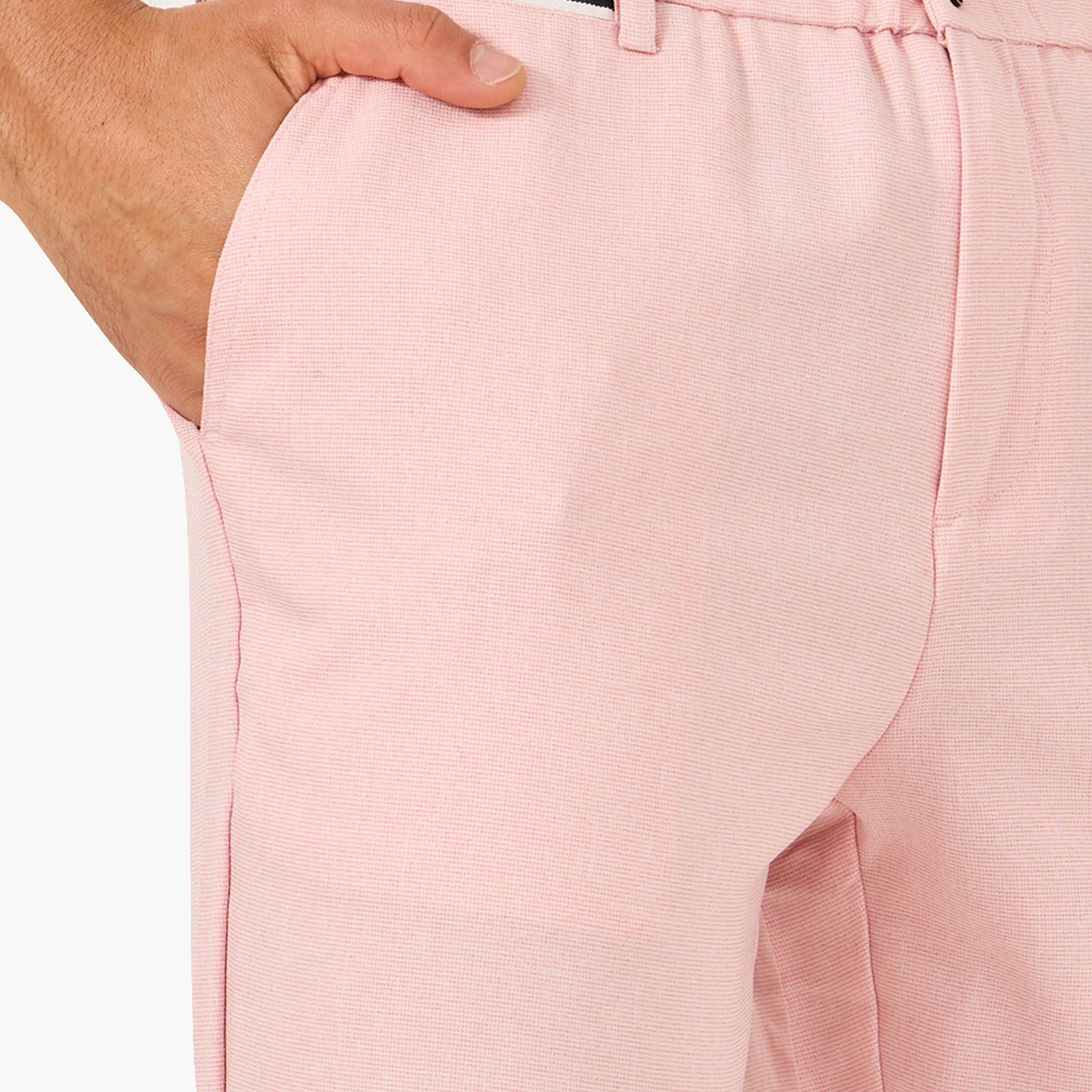 Styli Solid Flat Front Relaxed Fit Pants with Slant Pockets-men-clothing-bottoms-trousersandchinos-trousers-image-4
