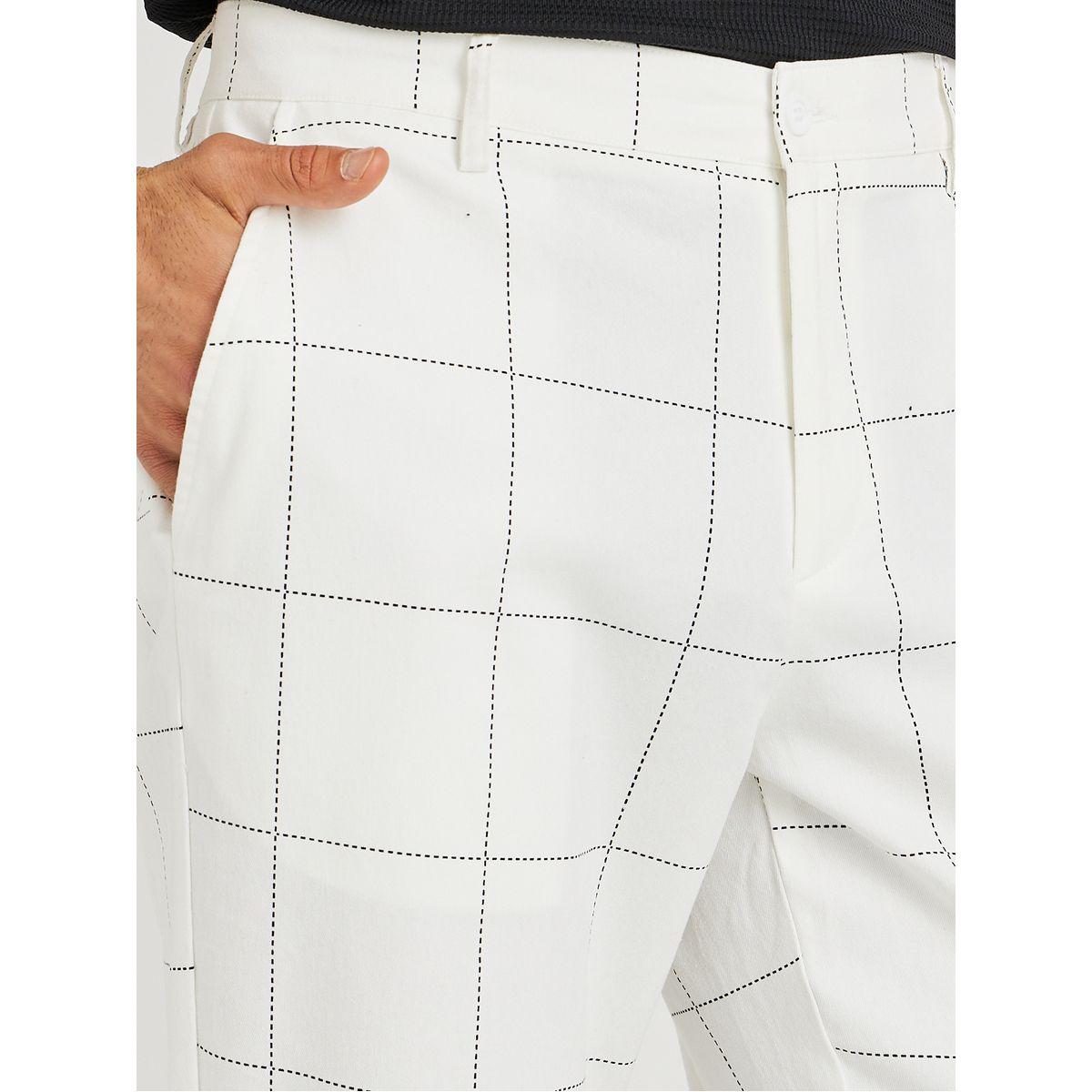 بنطال رياضي بنمط مربعات وقصة سليم فت-men-clothing-bottoms-trousersandchinos-trousers-image-3