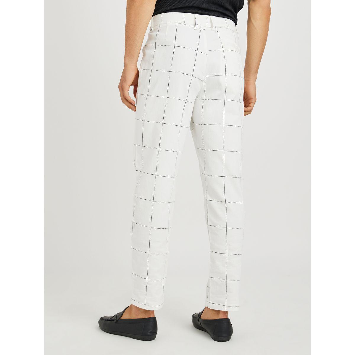 بنطال رياضي بنمط مربعات وقصة سليم فت-men-clothing-bottoms-trousersandchinos-trousers-image-4