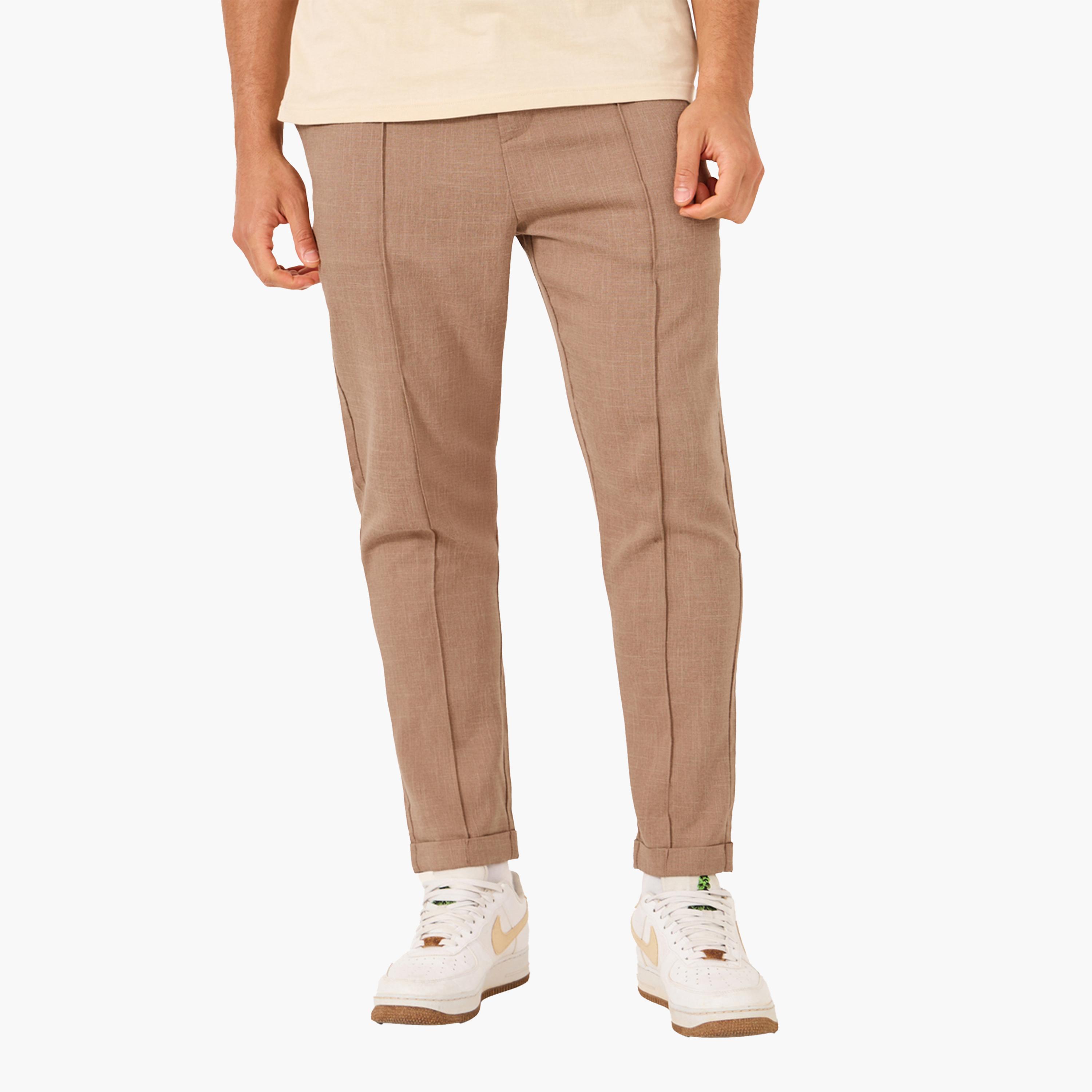 Take Two Solid Drawstring Waist Tapered Fit Pants-men-clothing-bottoms-trousersandchinos-trousers-image-1
