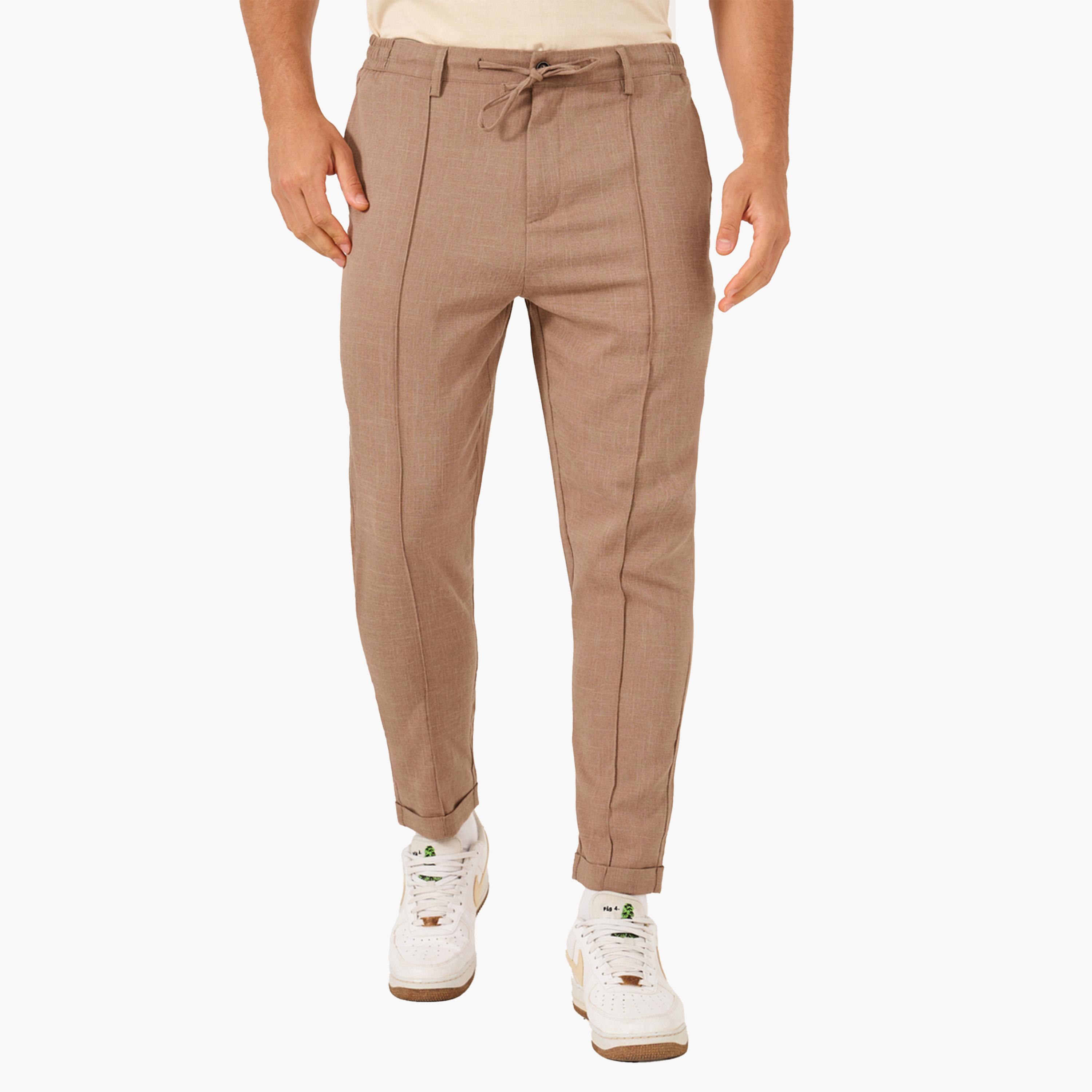 Take Two Solid Drawstring Waist Tapered Fit Pants-men-clothing-bottoms-trousersandchinos-trousers-image-4