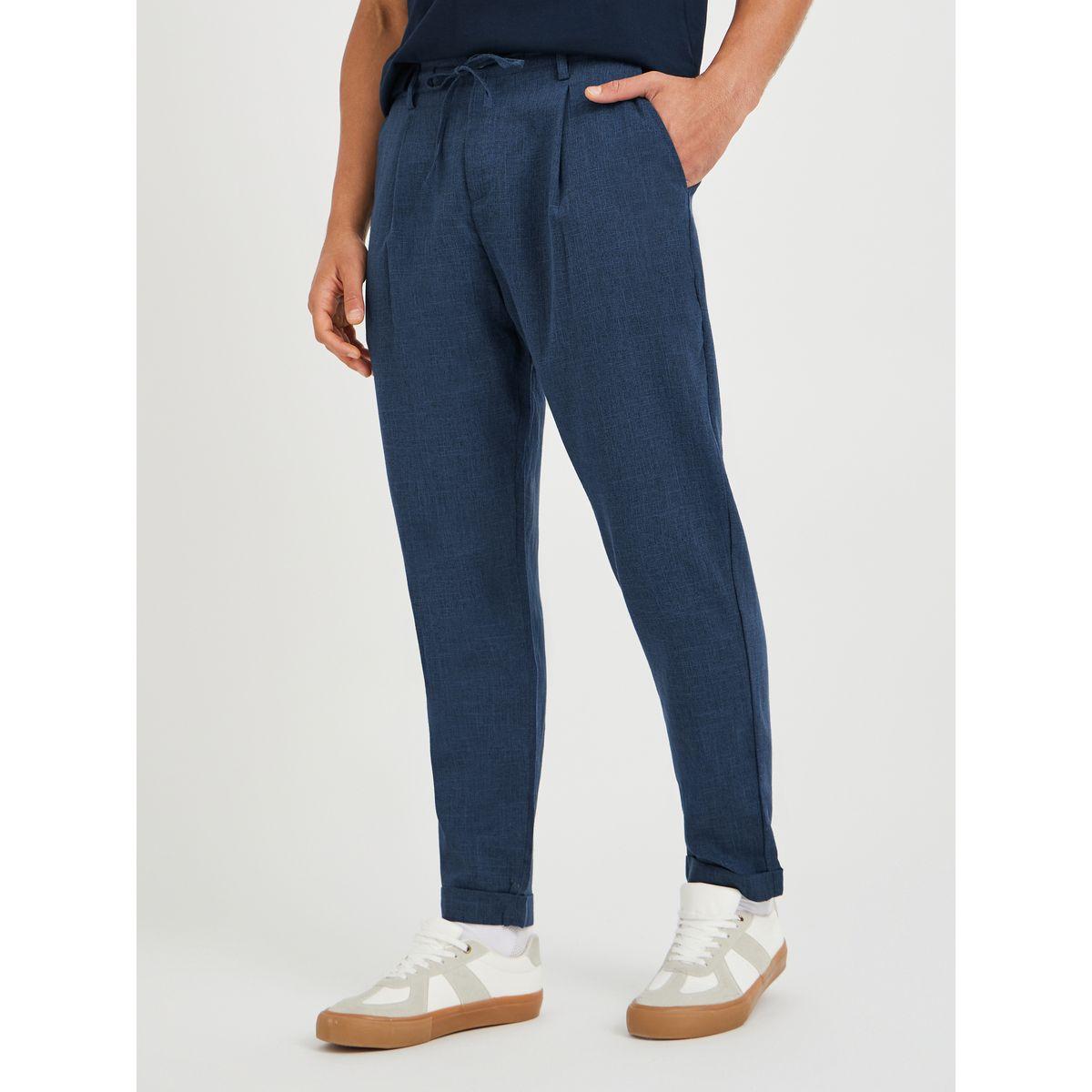 Styli Drawstring Waist Woven Pants with Side Pockets-men-clothing-bottoms-trousersandchinos-trousers-image-1