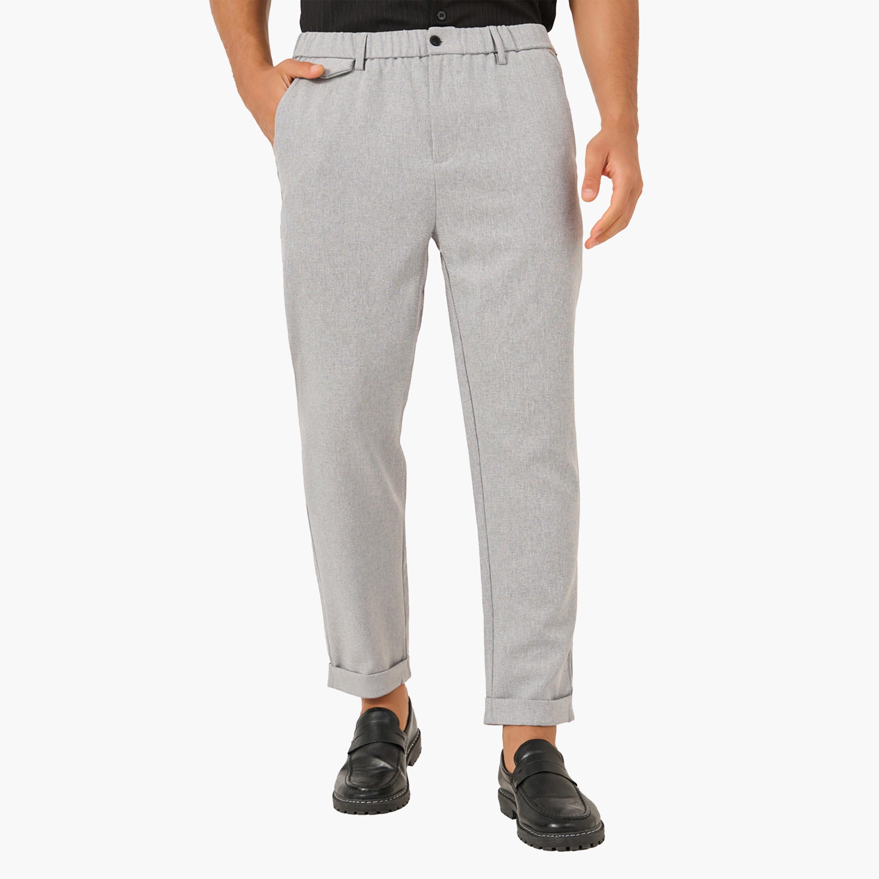 Styli Solid Mid Rise Slim Fit Pants with Belt Loops-men-clothing-bottoms-trousersandchinos-trousers-image-4