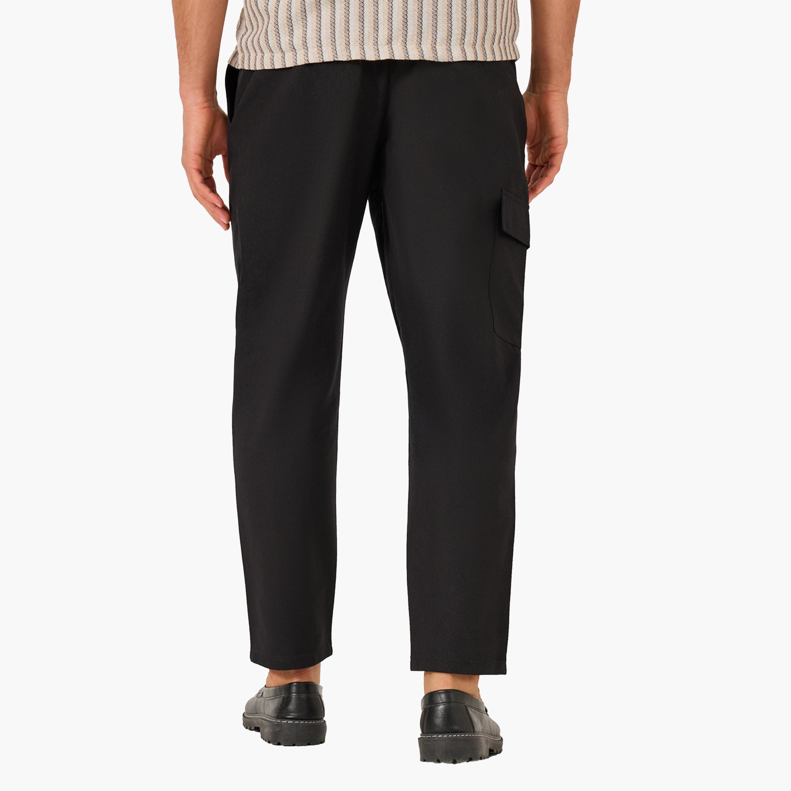 Styli Solid Pleated Relaxed Fit Cargo Pants-men-clothing-bottoms-trousersandchinos-trousers-image-4