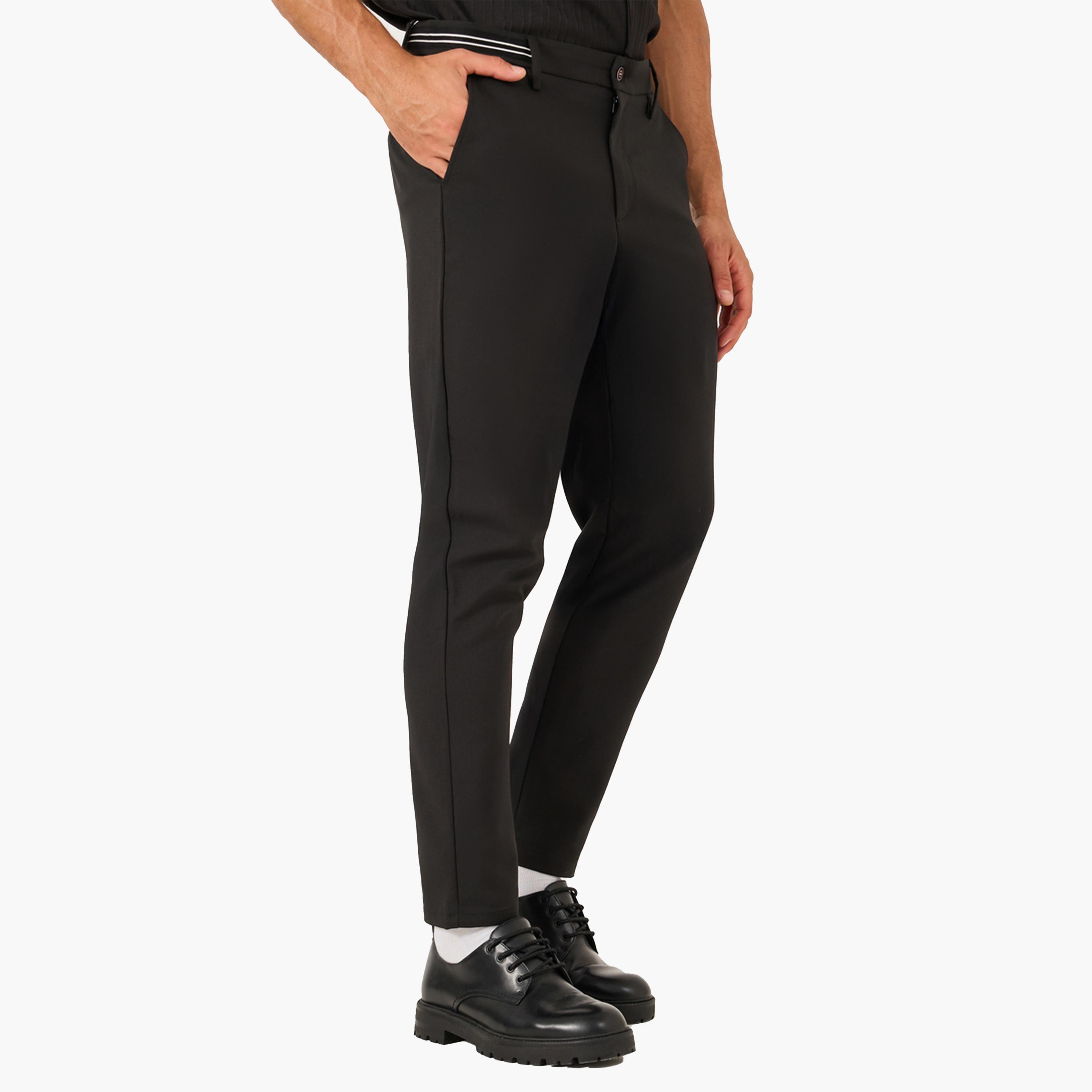 ستايلي - بنطال سادة بجيوب مائلة وقصة مدببة-men-clothing-bottoms-trousersandchinos-trousers-image-1