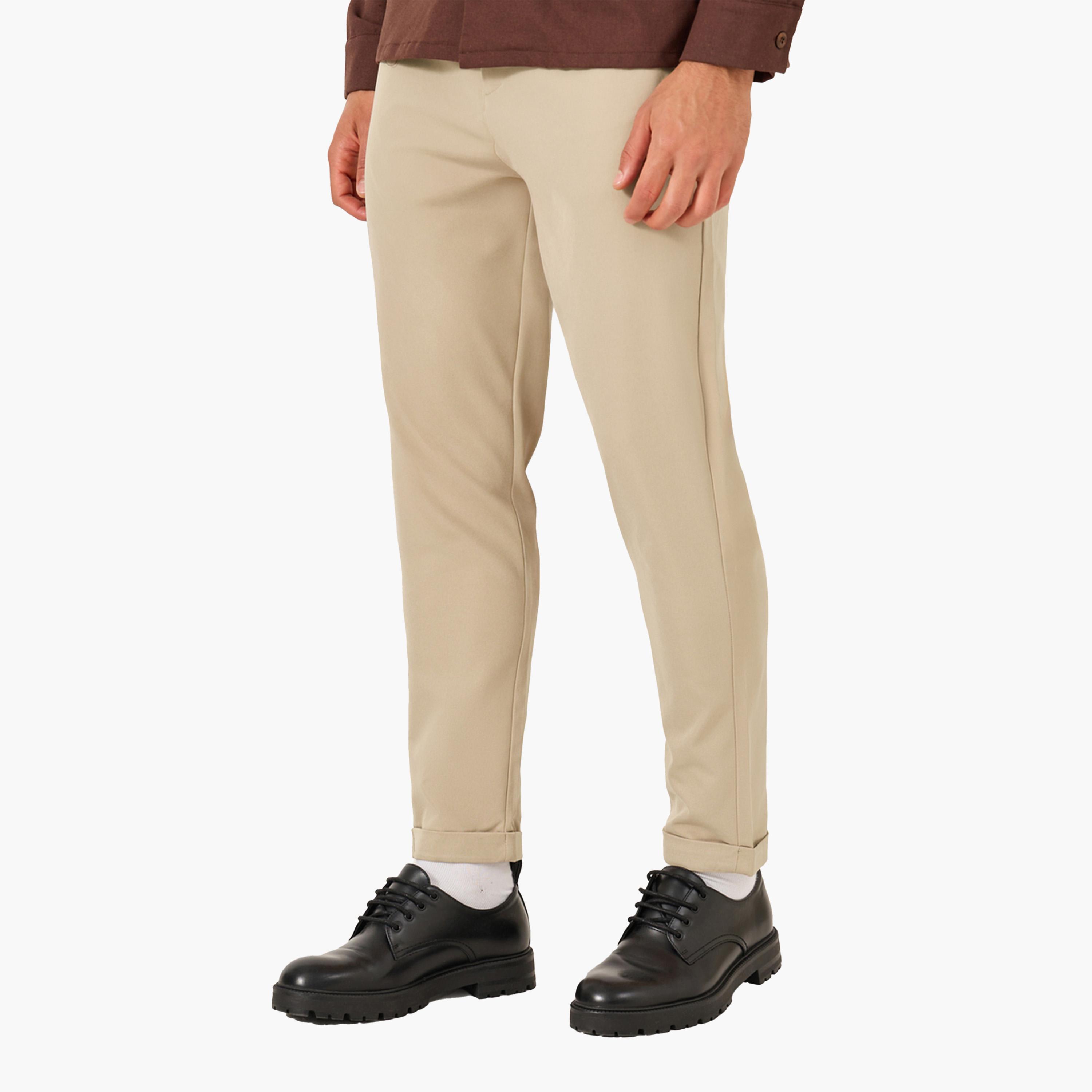 Styli Solid Mid Rise Relaxed Fit Pants with Belt Loops-men-clothing-bottoms-trousersandchinos-trousers-image-3