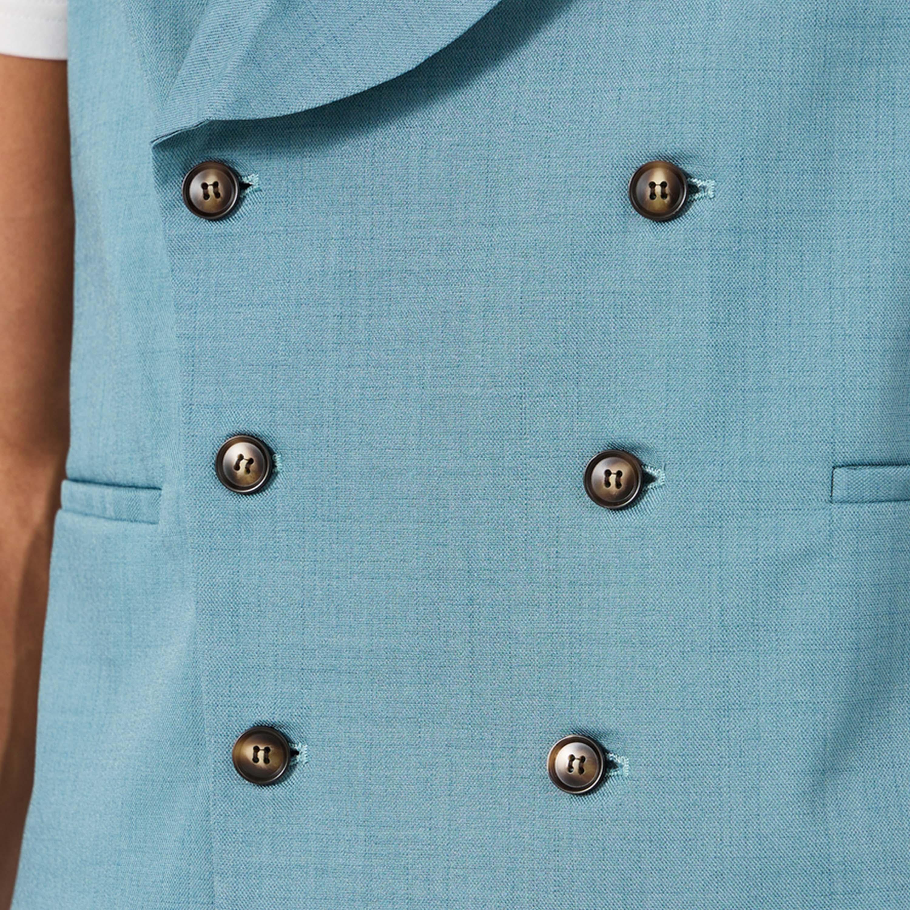 Styli Solid Double Breasted Blazer Vest and Pants Co-Ords-men-clothing-coordsets-image-3
