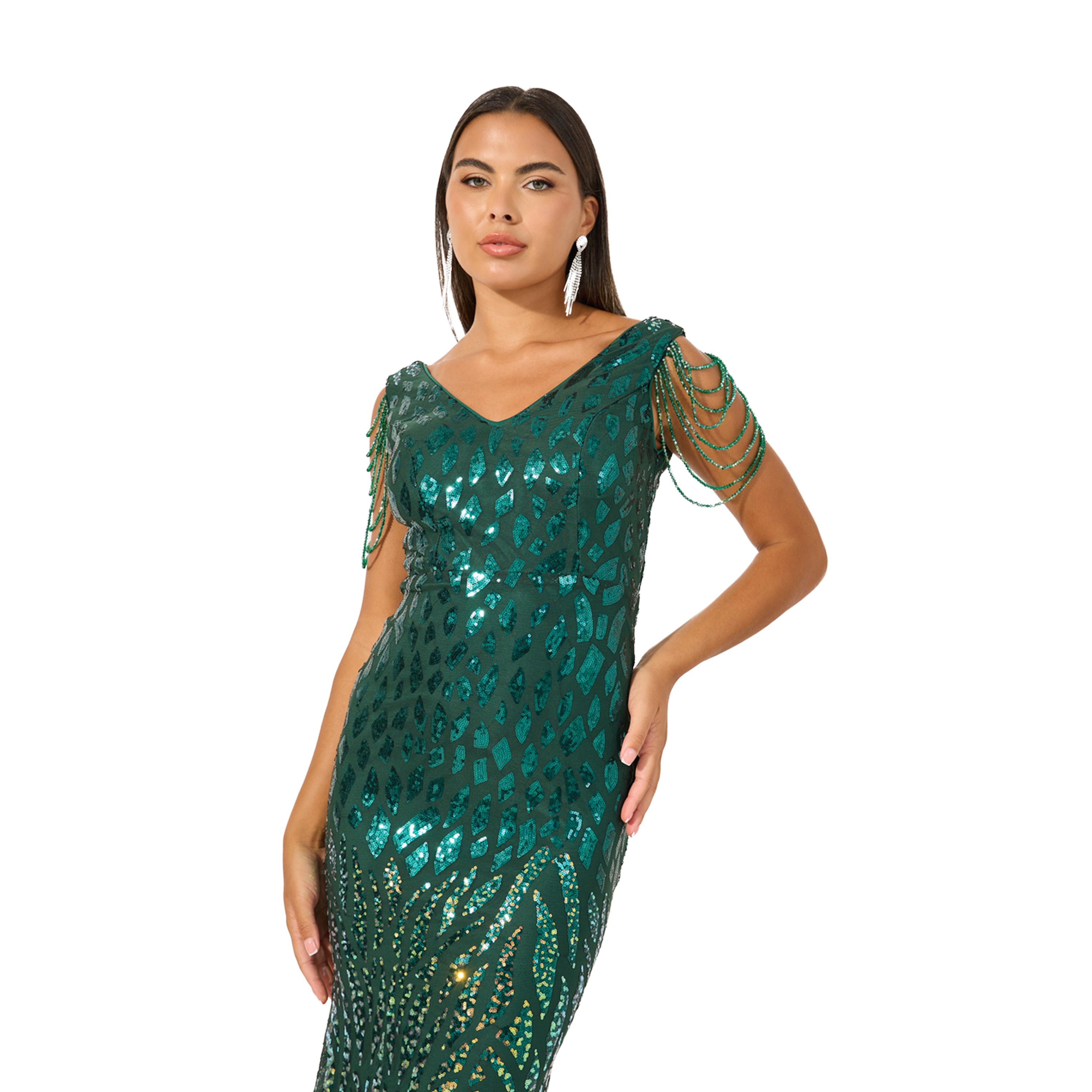 Styli Sequin Embellished Sleeveless Mermaid Maxi Dress-women-clothing-dresses-image-3