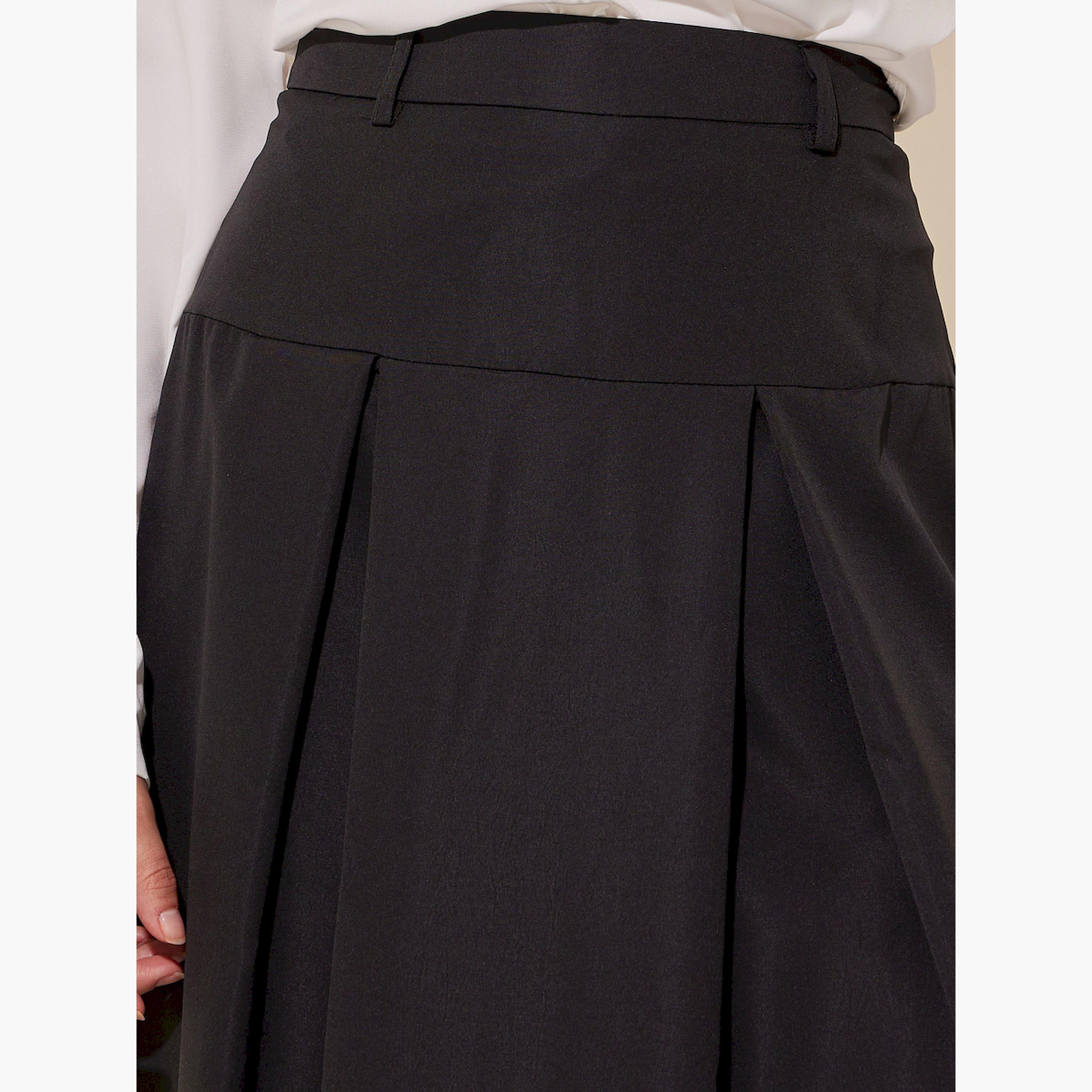 Styli Solid A-line High Rise Maxi Skirt-women-clothing-bottoms-skirts-image-3